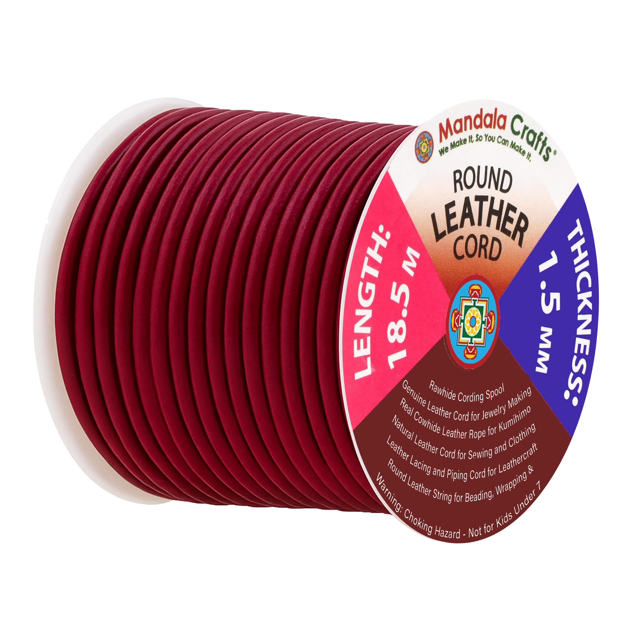 Round Cowhide Genuine Leather String Cord, Natural Rawhide Rope for Jewelry Making, Kumihimo Braiding, Shoelaces