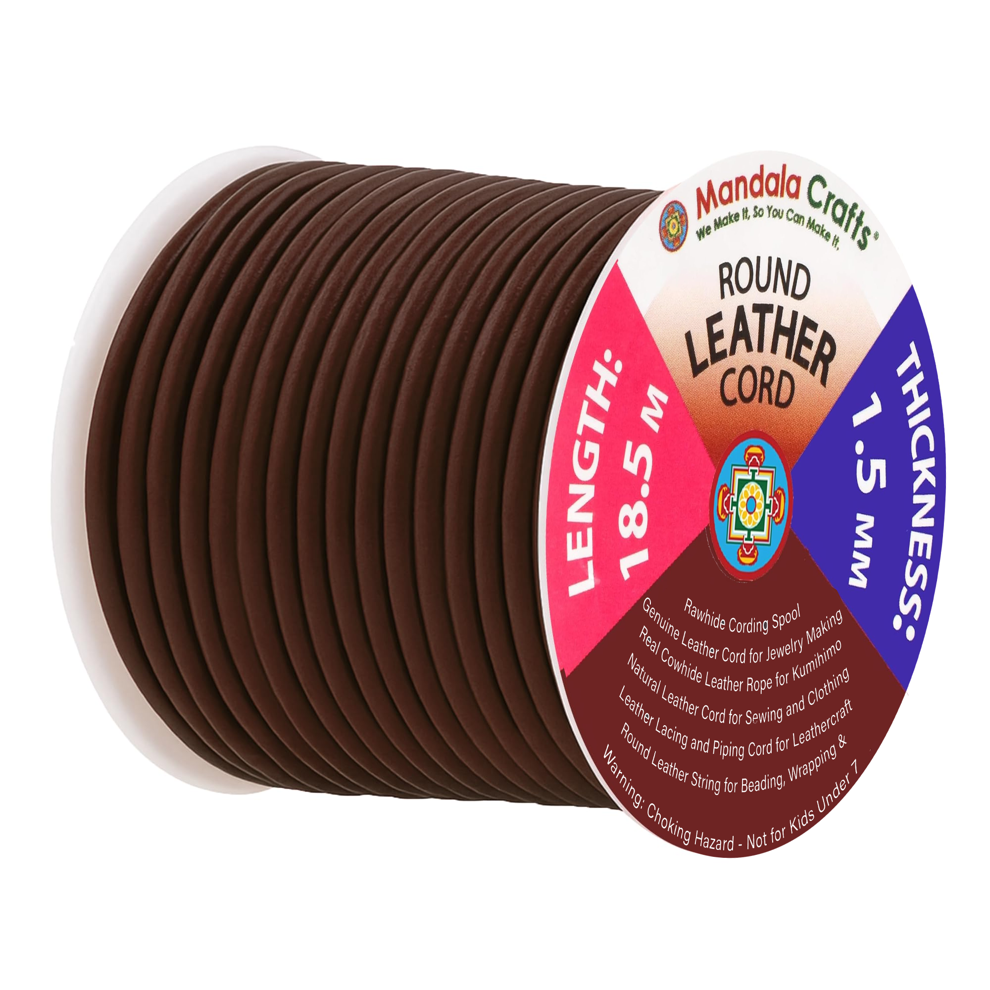 Round Cowhide Genuine Leather String Cord, Natural Rawhide Rope for Jewelry Making, Kumihimo Braiding, Shoelaces