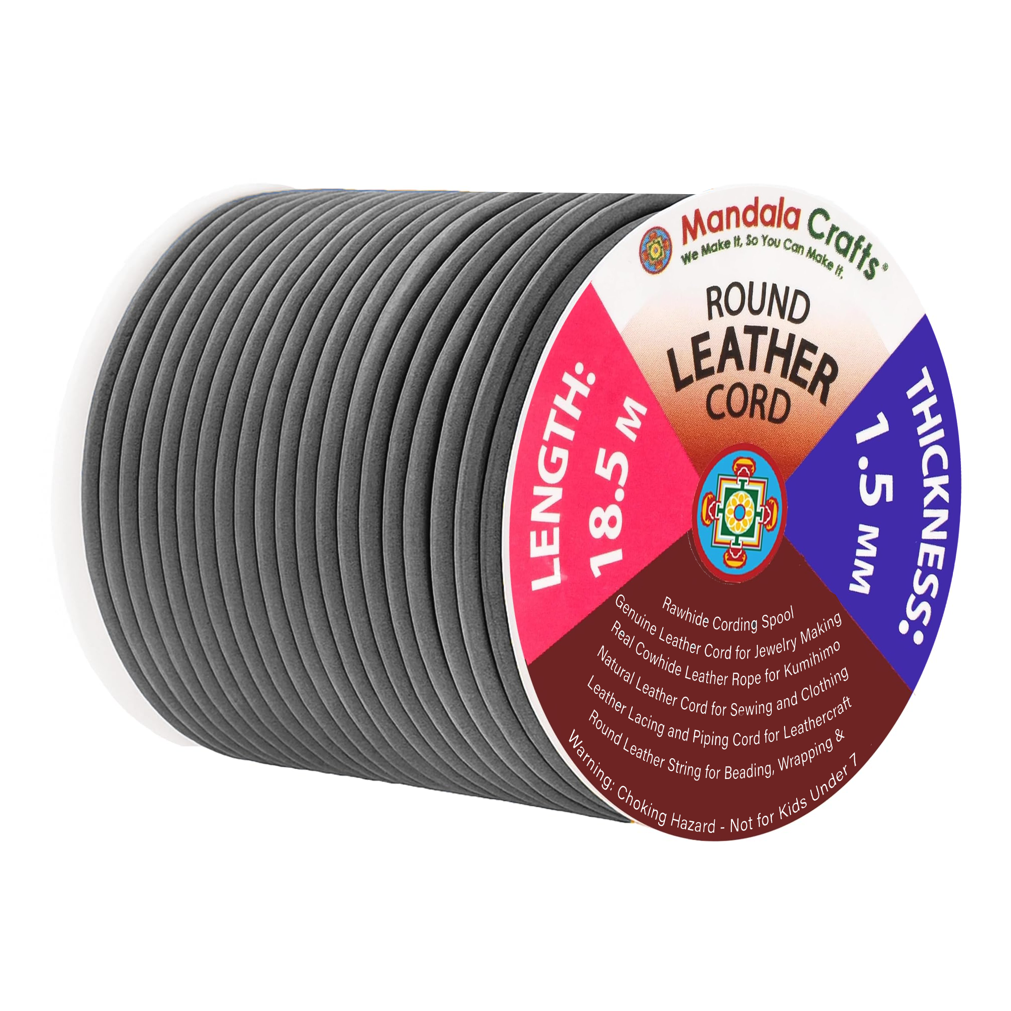 Round Cowhide Genuine Leather String Cord, Natural Rawhide Rope for Jewelry Making, Kumihimo Braiding, Shoelaces