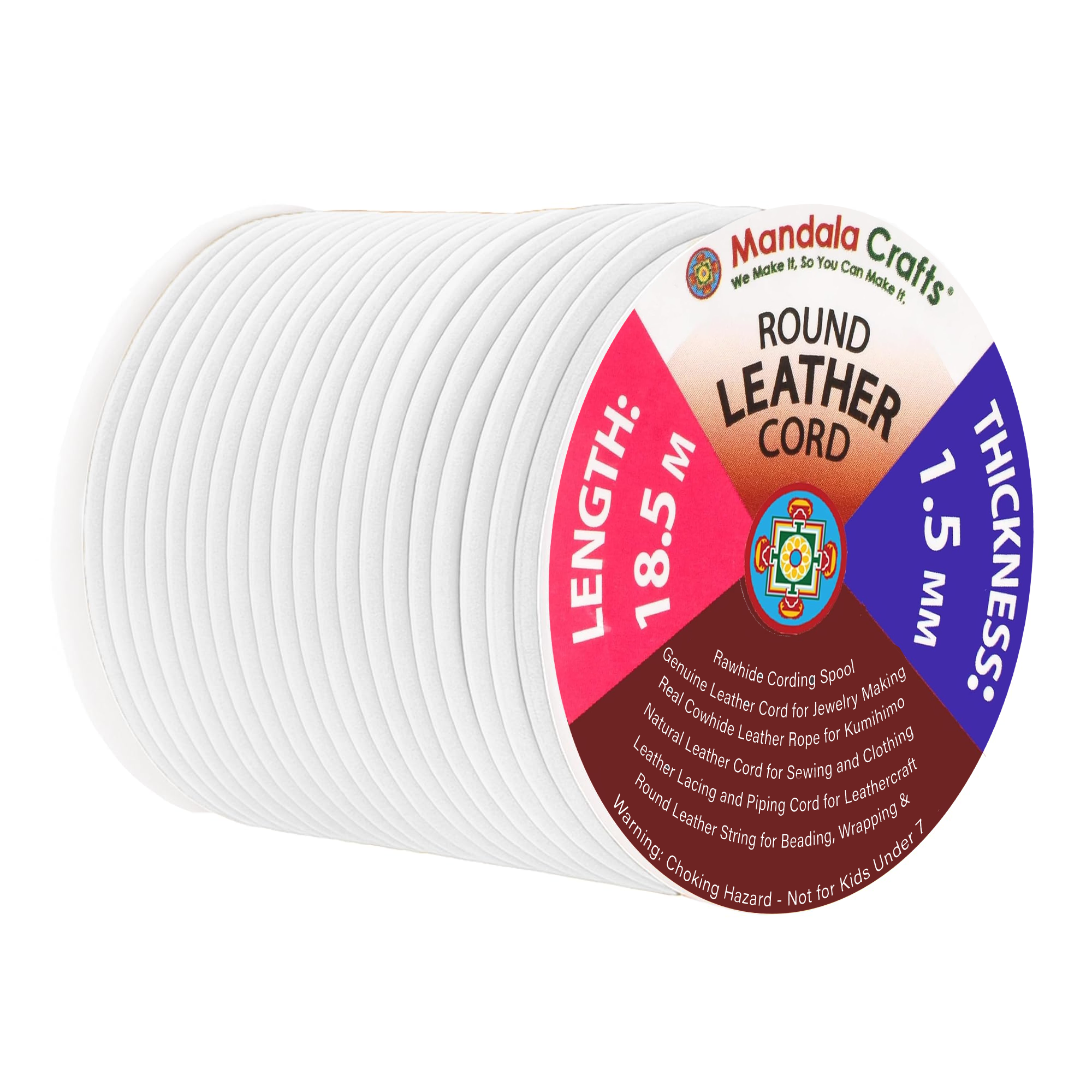 Round Cowhide Genuine Leather String Cord, Natural Rawhide Rope for Jewelry Making, Kumihimo Braiding, Shoelaces