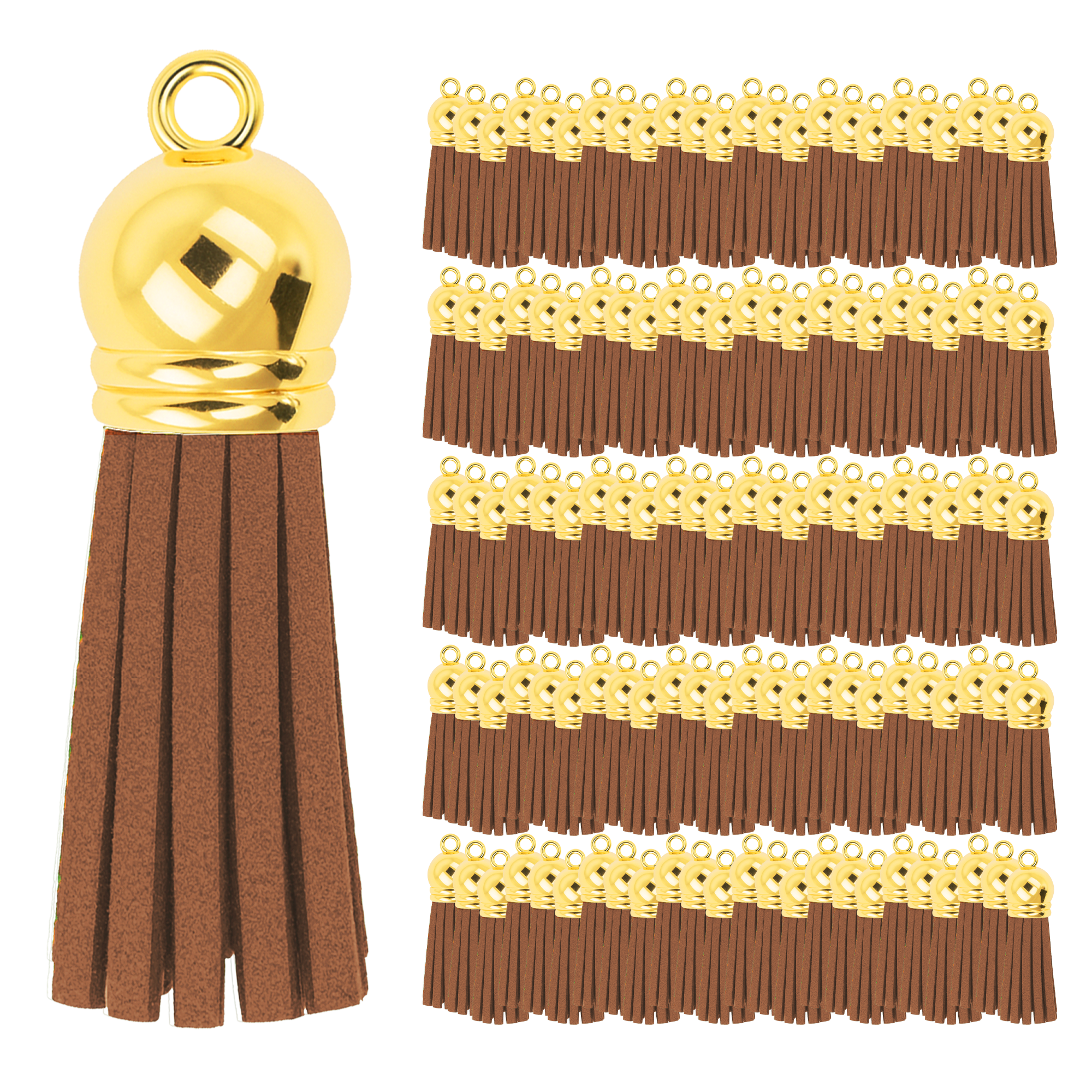 Mandala Crafts Faux Leather Suede Tassel with Loop for Keychains, Jewelry Making, Bookmarks, Books, Gifts, Pillows