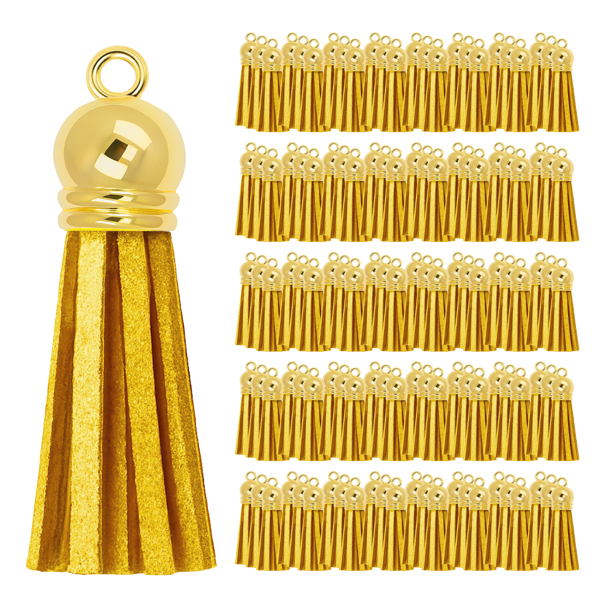 Mandala Crafts Faux Leather Suede Tassel with Loop for Keychains, Jewelry Making, Bookmarks, Books, Gifts, Pillows