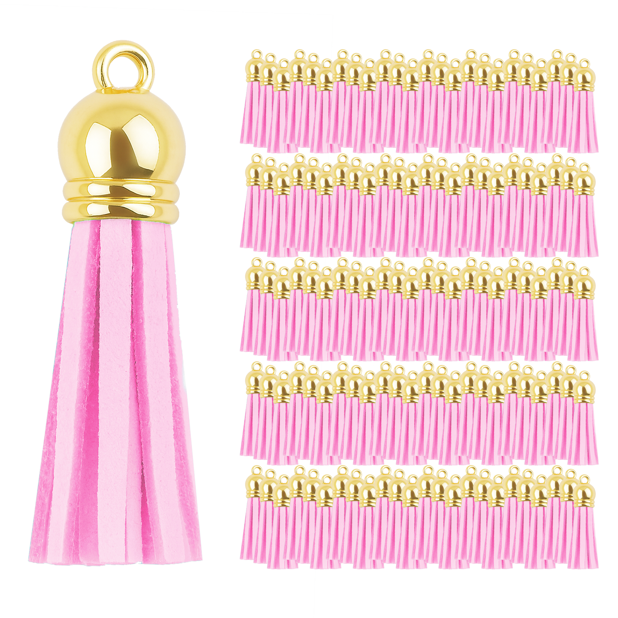 Mandala Crafts Faux Leather Suede Tassel with Loop for Keychains, Jewelry Making, Bookmarks, Books, Gifts, Pillows