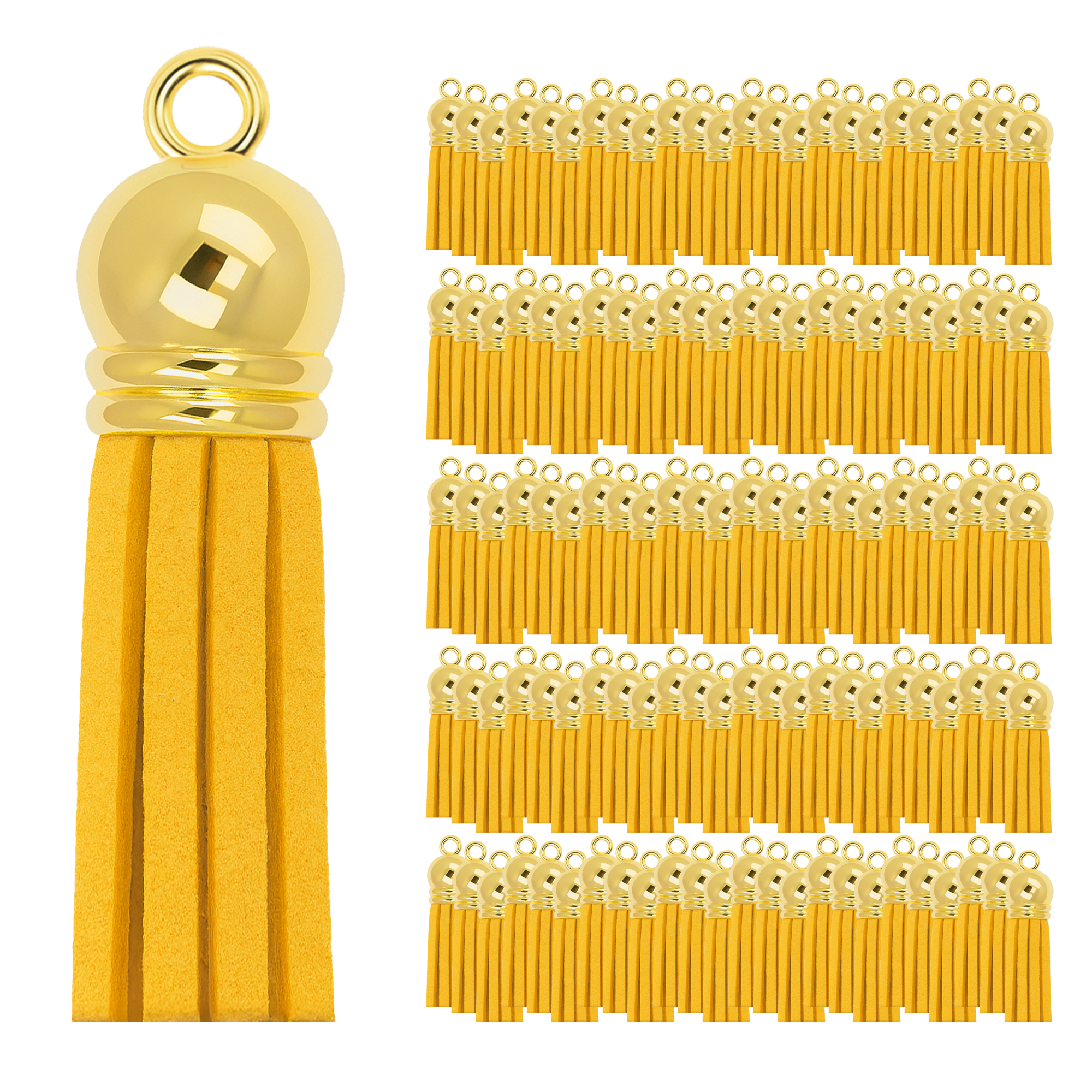Mandala Crafts Faux Leather Suede Tassel with Loop for Keychains, Jewelry Making, Bookmarks, Books, Gifts, Pillows