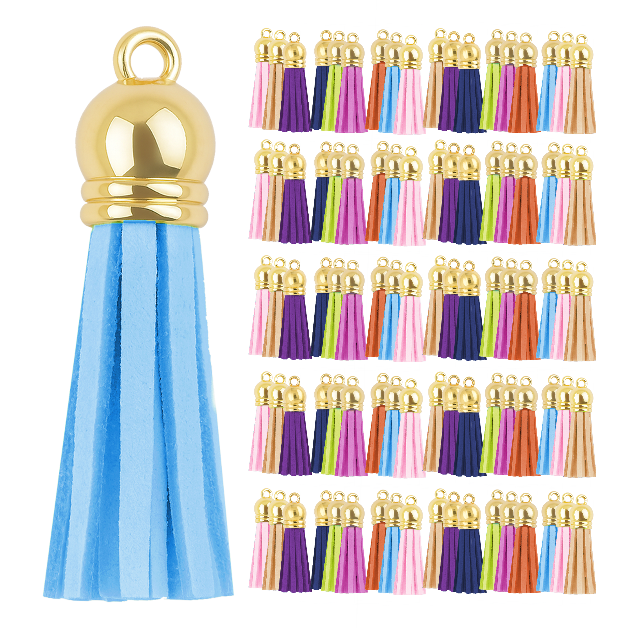 Mandala Crafts Faux Leather Suede Tassel with Loop for Keychains, Jewelry Making, Bookmarks, Books, Gifts, Pillows