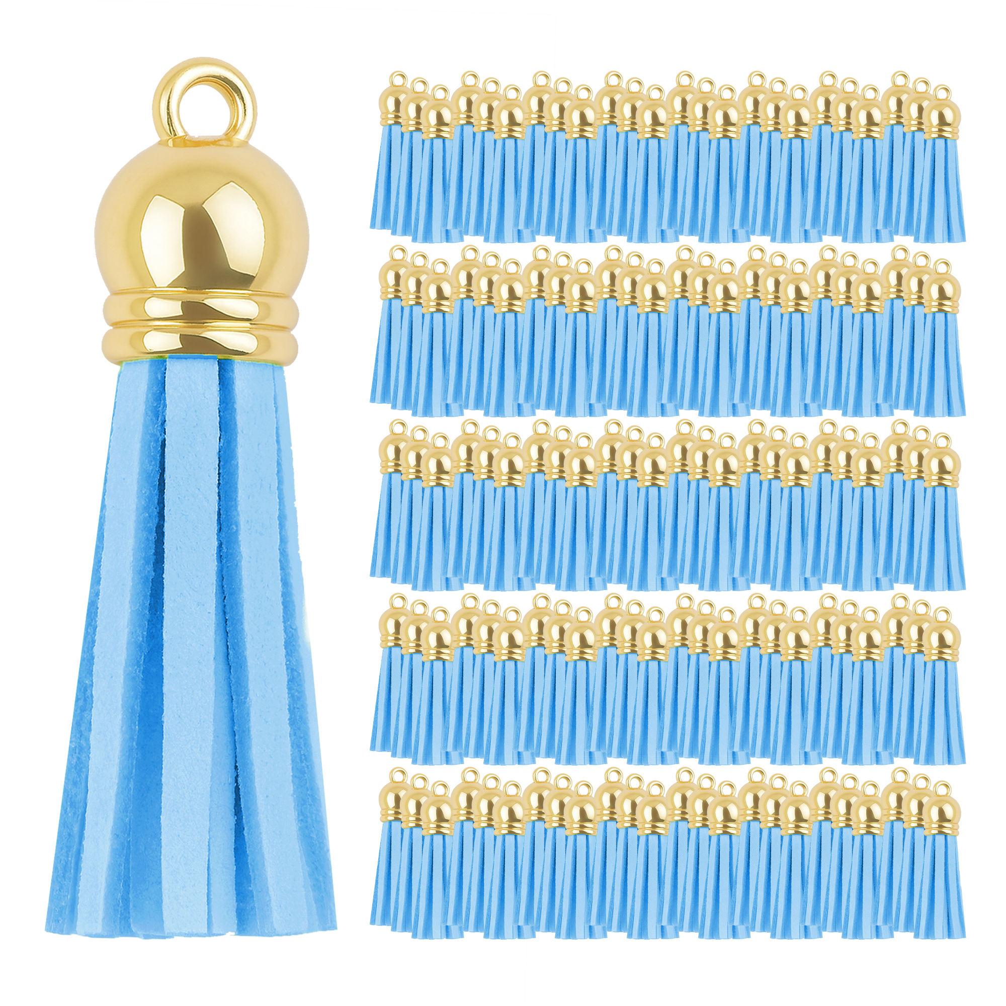 Mandala Crafts Faux Leather Suede Tassel with Loop for Keychains, Jewelry Making, Bookmarks, Books, Gifts, Pillows