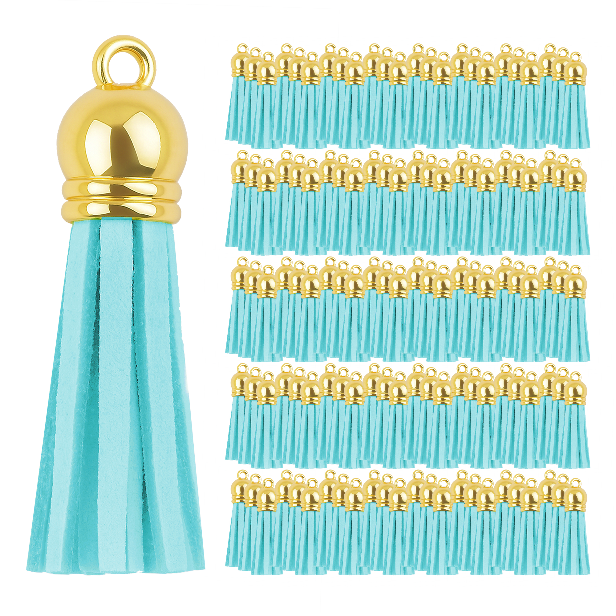 Mandala Crafts Faux Leather Suede Tassel with Loop for Keychains, Jewelry Making, Bookmarks, Books, Gifts, Pillows