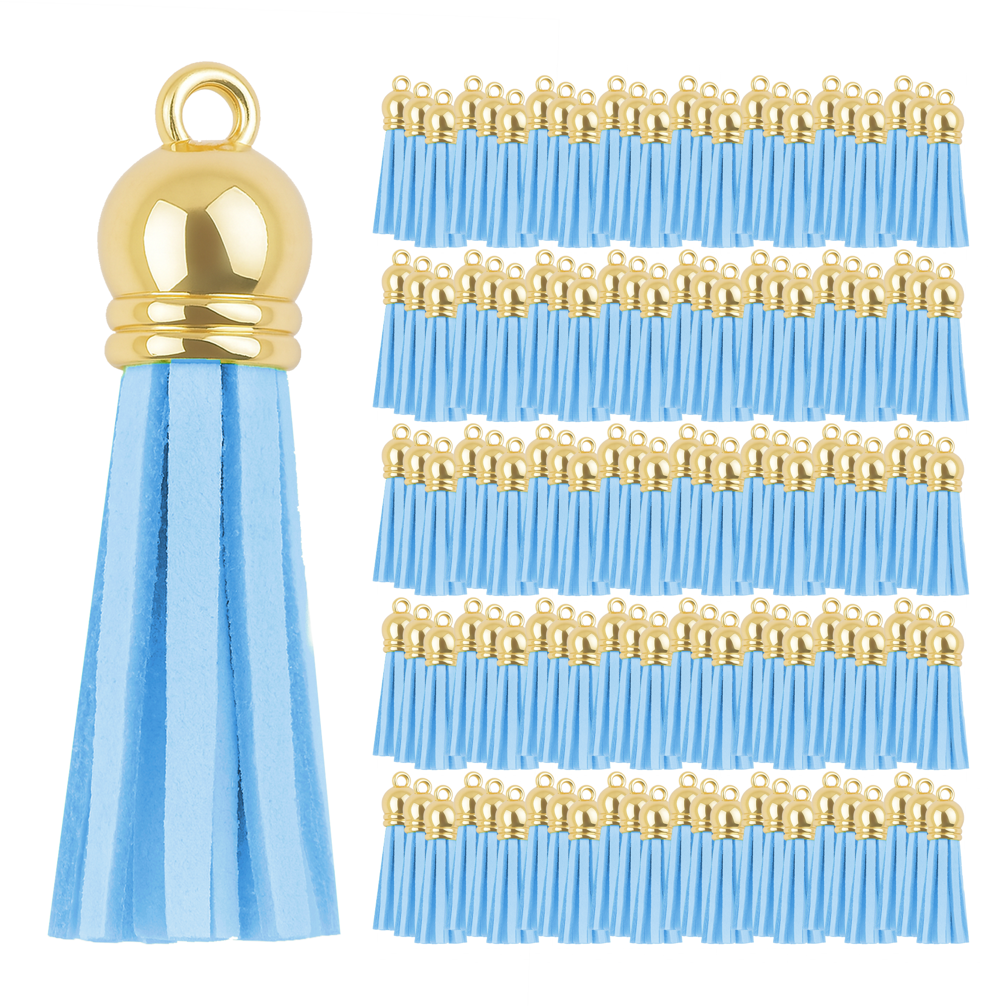 Mandala Crafts Faux Leather Suede Tassel with Loop for Keychains, Jewelry Making, Bookmarks, Books, Gifts, Pillows