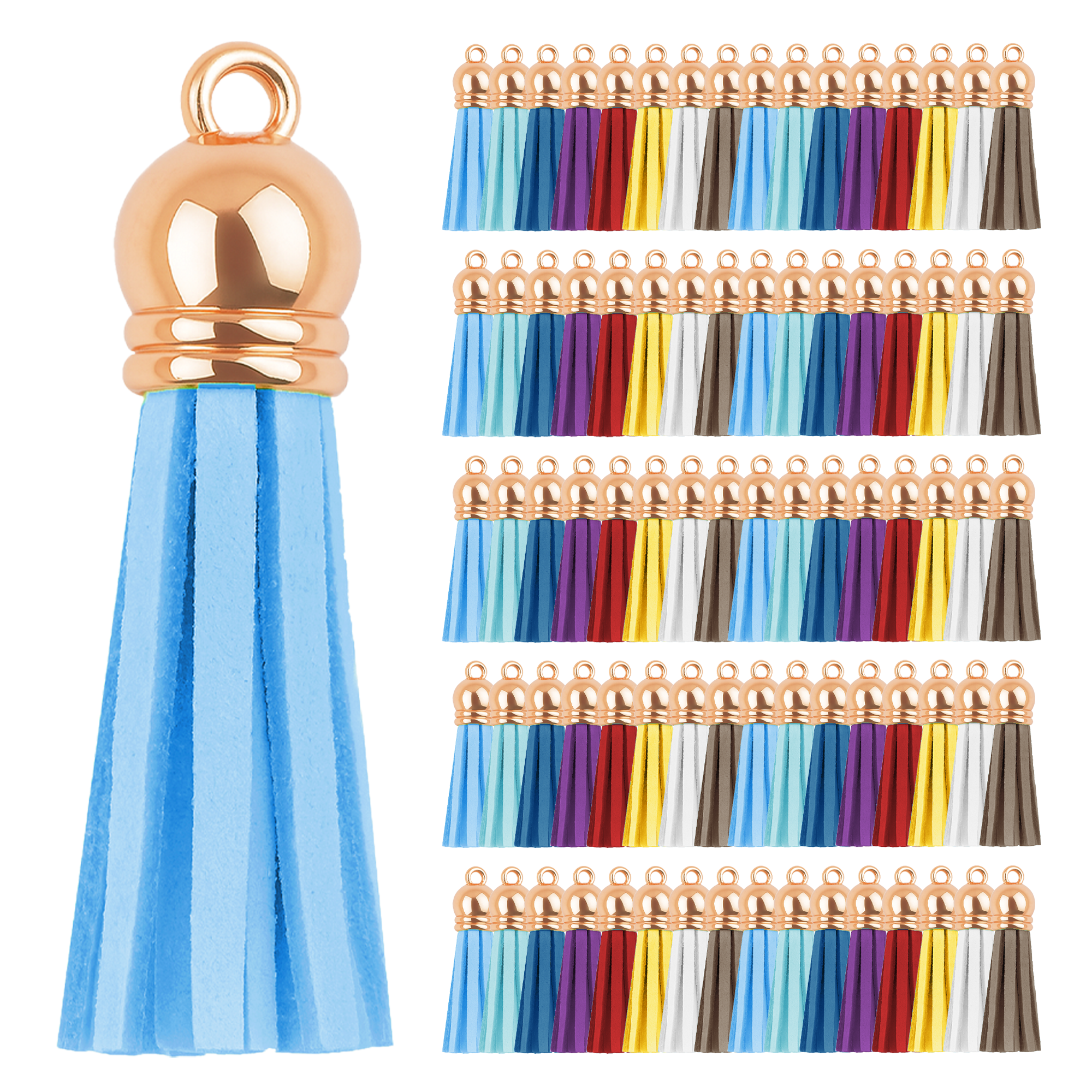 Mandala Crafts Faux Leather Suede Tassel with Loop for Keychains, Jewelry Making, Bookmarks, Books, Gifts, Pillows