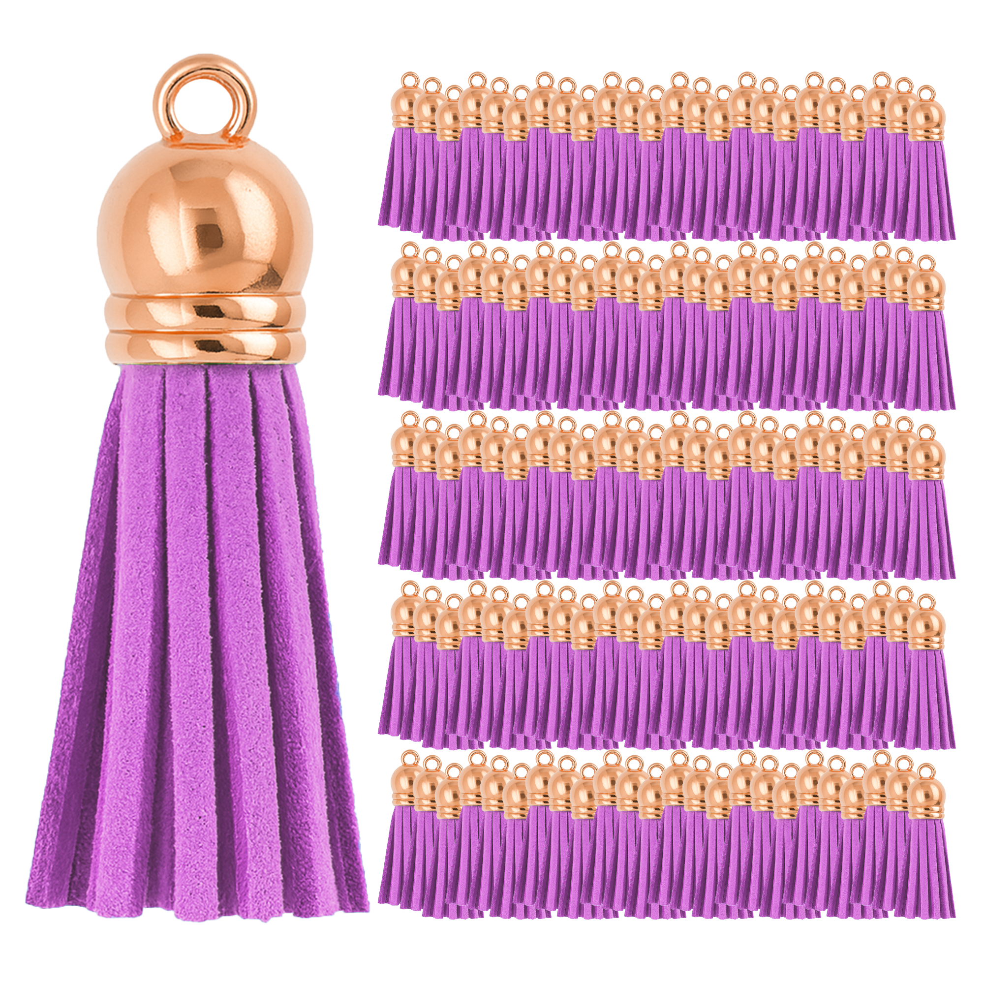 Mandala Crafts Faux Leather Suede Tassel with Loop for Keychains, Jewelry Making, Bookmarks, Books, Gifts, Pillows