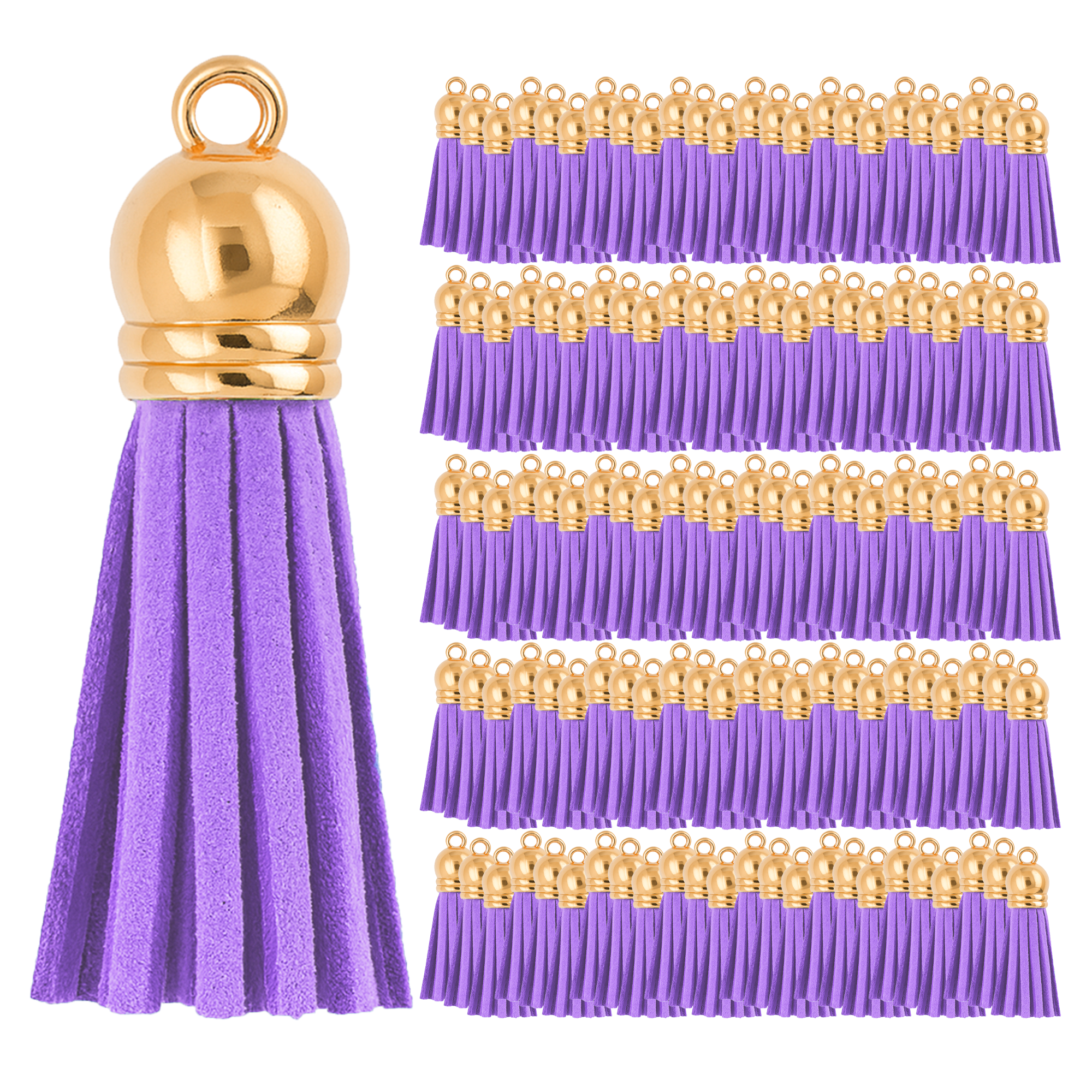 Mandala Crafts Faux Leather Suede Tassel with Loop for Keychains, Jewelry Making, Bookmarks, Books, Gifts, Pillows
