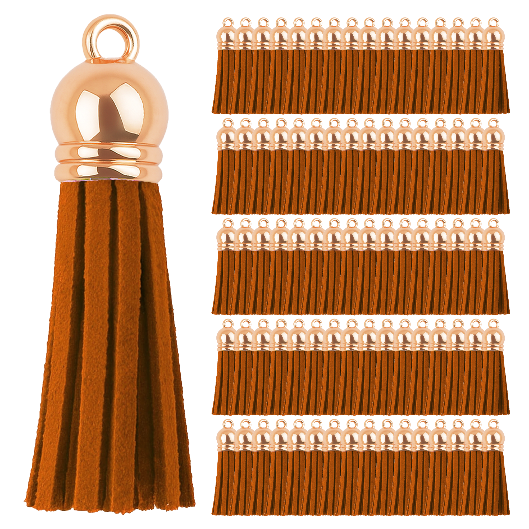 Mandala Crafts Faux Leather Suede Tassel with Loop for Keychains, Jewelry Making, Bookmarks, Books, Gifts, Pillows