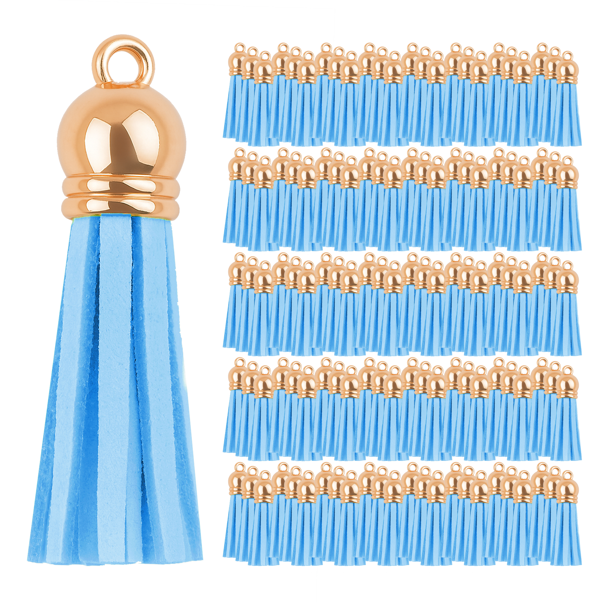 Mandala Crafts Faux Leather Suede Tassel with Loop for Keychains, Jewelry Making, Bookmarks, Books, Gifts, Pillows