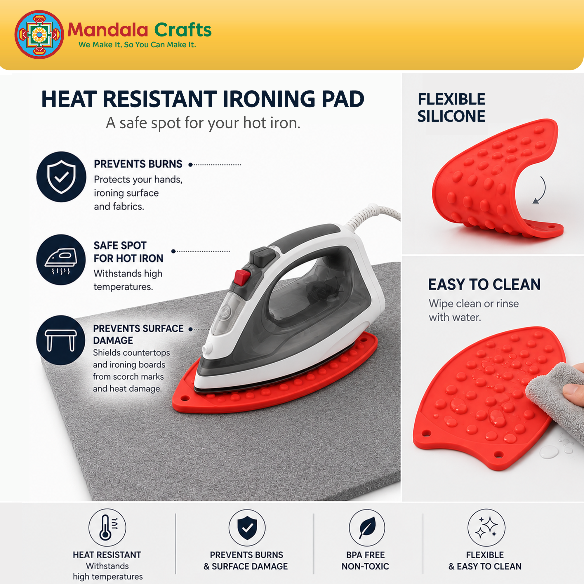 100% New Zealand Wool Pressing Mat for Quilting with Carrying Bag – 1/2 Inch Thick Heat Retention Ironing Pad for Sewing & Ironing Board Alternative