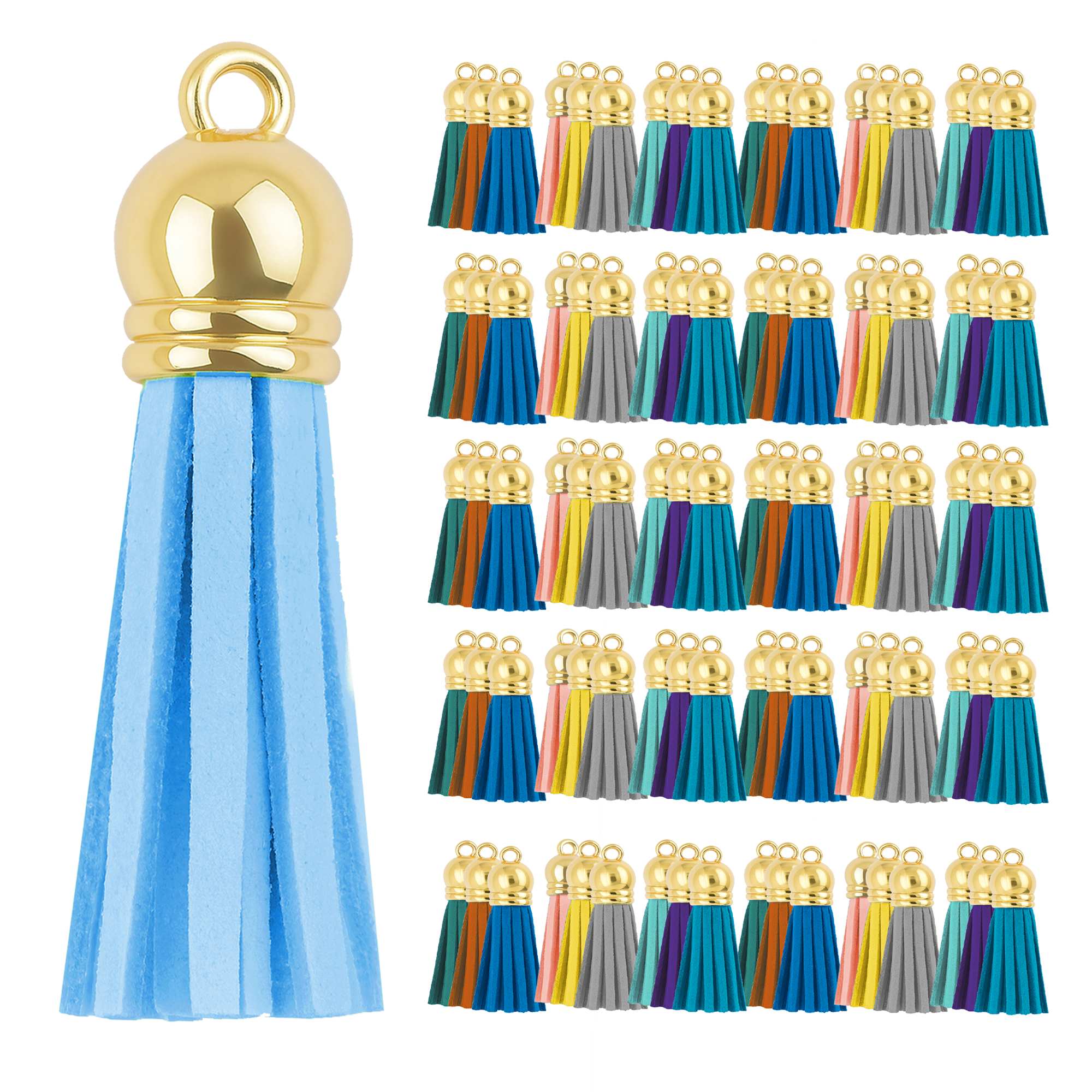 Mandala Crafts Faux Leather Suede Tassel with Loop for Keychains, Jewelry Making, Bookmarks, Books, Gifts, Pillows