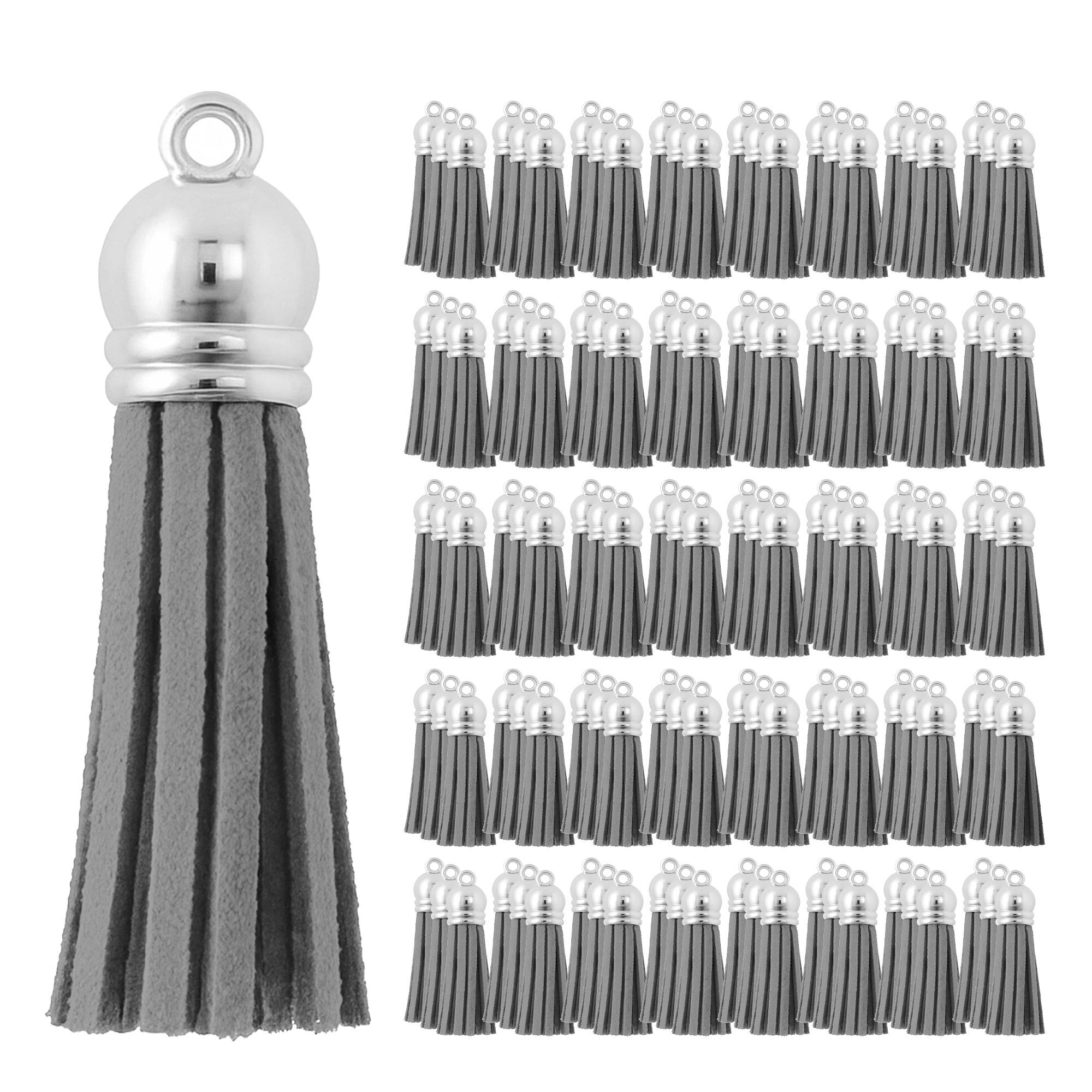 Mandala Crafts Faux Leather Suede Tassel with Loop for Keychains, Jewelry Making, Bookmarks, Books, Gifts, Pillows
