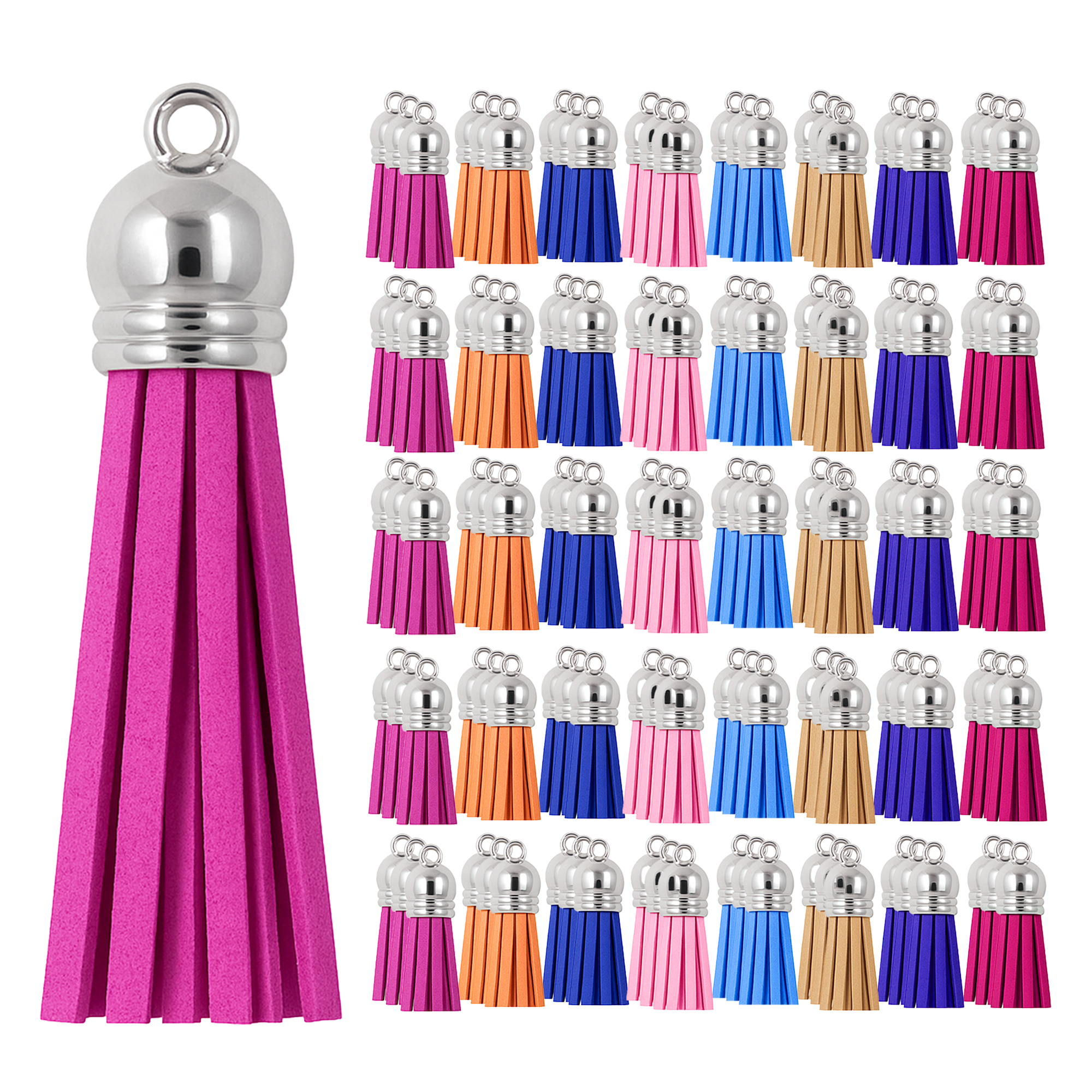Mandala Crafts Faux Leather Suede Tassel with Loop for Keychains, Jewelry Making, Bookmarks, Books, Gifts, Pillows