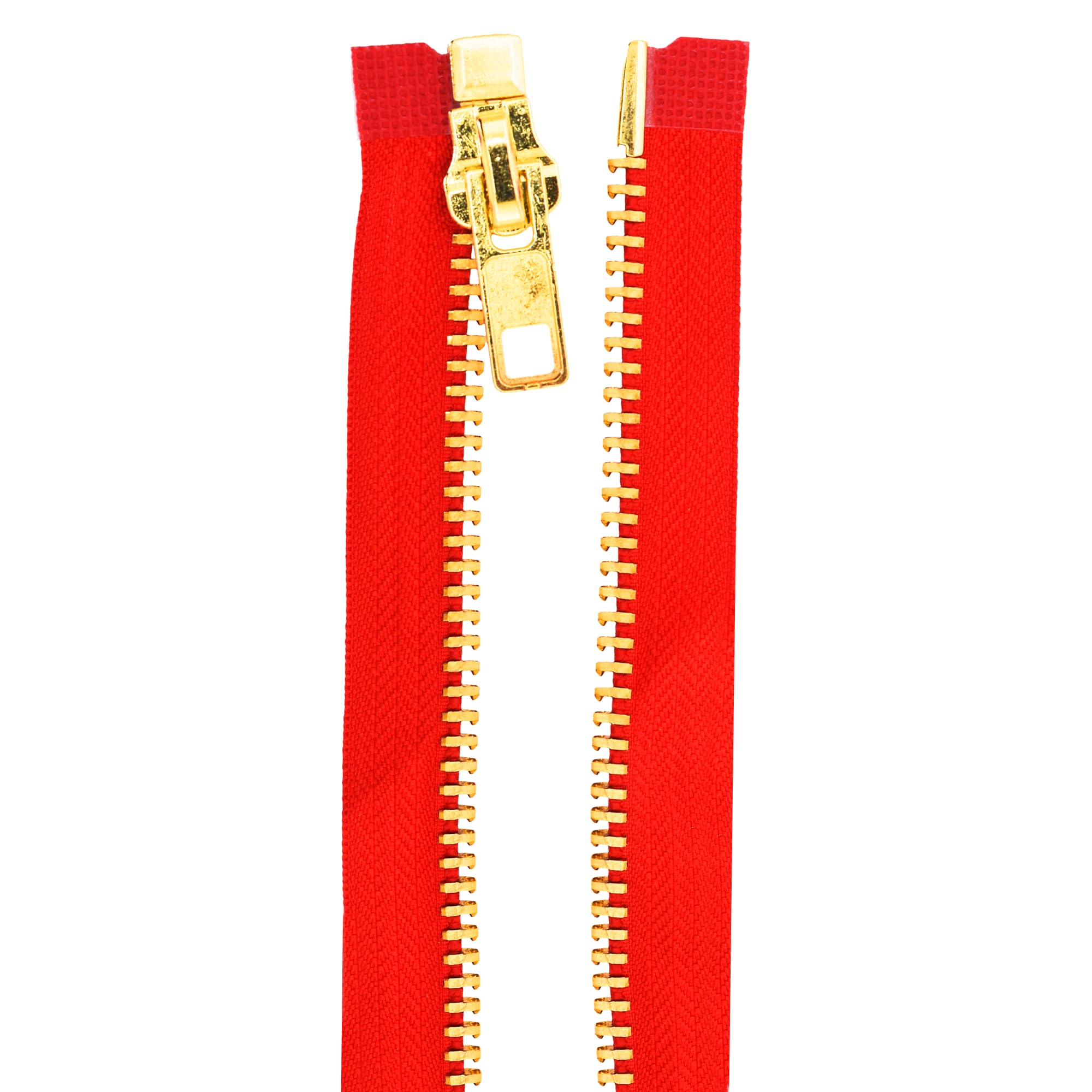 Red Heavy Duty Zippers - #10 Red Metal Zippers for Sewing - Gold Zipper Separating Zipper for Jacket Zippers Coat Zipper Upholstery Zippers