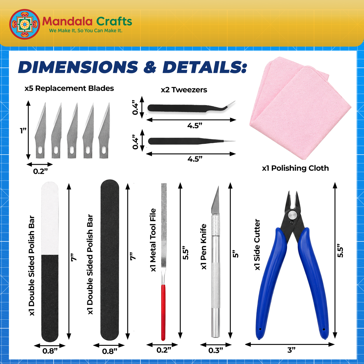 13 PC Model Building Hobby Tools Kit for 3D Plastic Miniatures - Basic Set with Clippers, Tweezers, Files & Knife for Assembly, Mecha, Scale Kits, Aircraft, Tanks, Ships, Cars, Metal & Resin