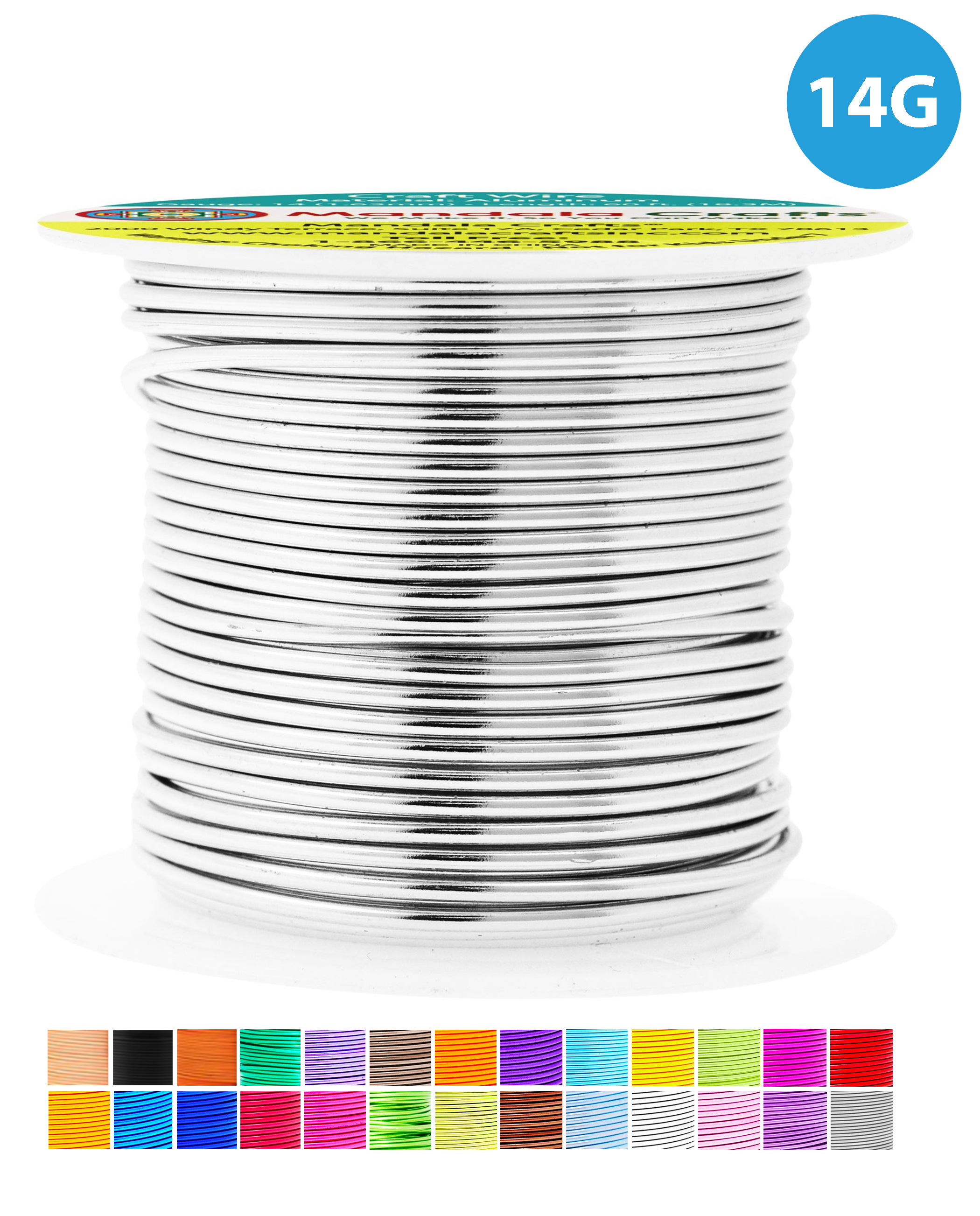 14 Gauge Anodized Aluminum Craft Wire for Jewelry Making - Bendable Flexible Crafting Wire 14 Gauge Wire Colored for Bonsai - Armature Wire for Sculpting