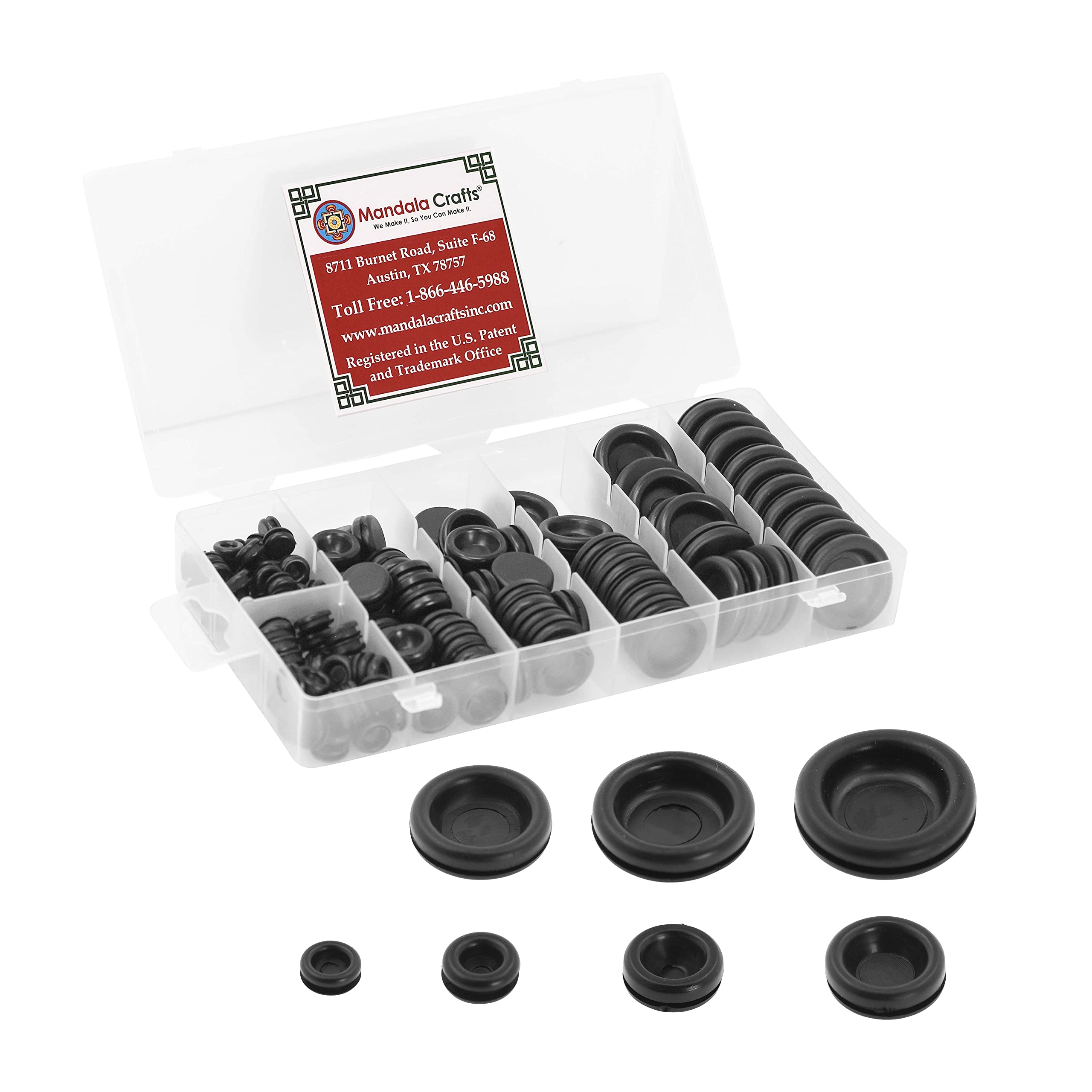 Rubber Grommet Kit Eyelet Ring Rubber Gasket Assortment - Rubber Plugs for Holes - Rubber Grommets for Wiring Automotive Plumbing Electrical Firewall Cable Wire