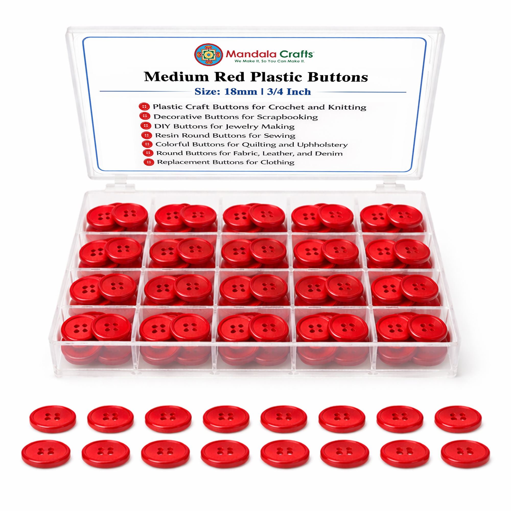 Mandala Crafts Assorted Plastic Sewing Buttons for Sewing Crafts Clothes Coats Bulk Wholesale Pack