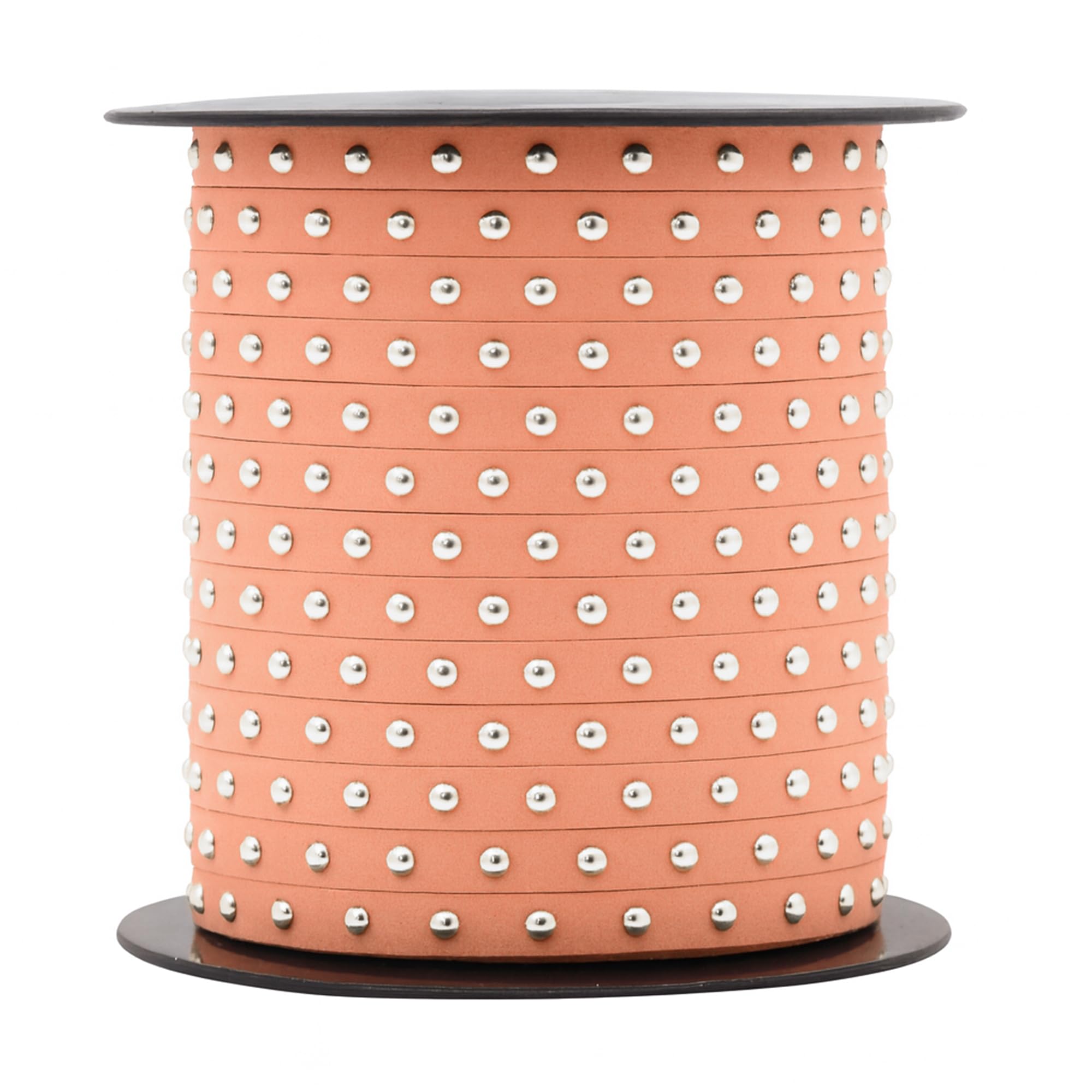 Studded Faux Suede Cord Rope for Jewelry Making - 20 Yards Faux Leather Ribbon - Flat Micro Fiber Leather String Faux Leather Lace with Rivets