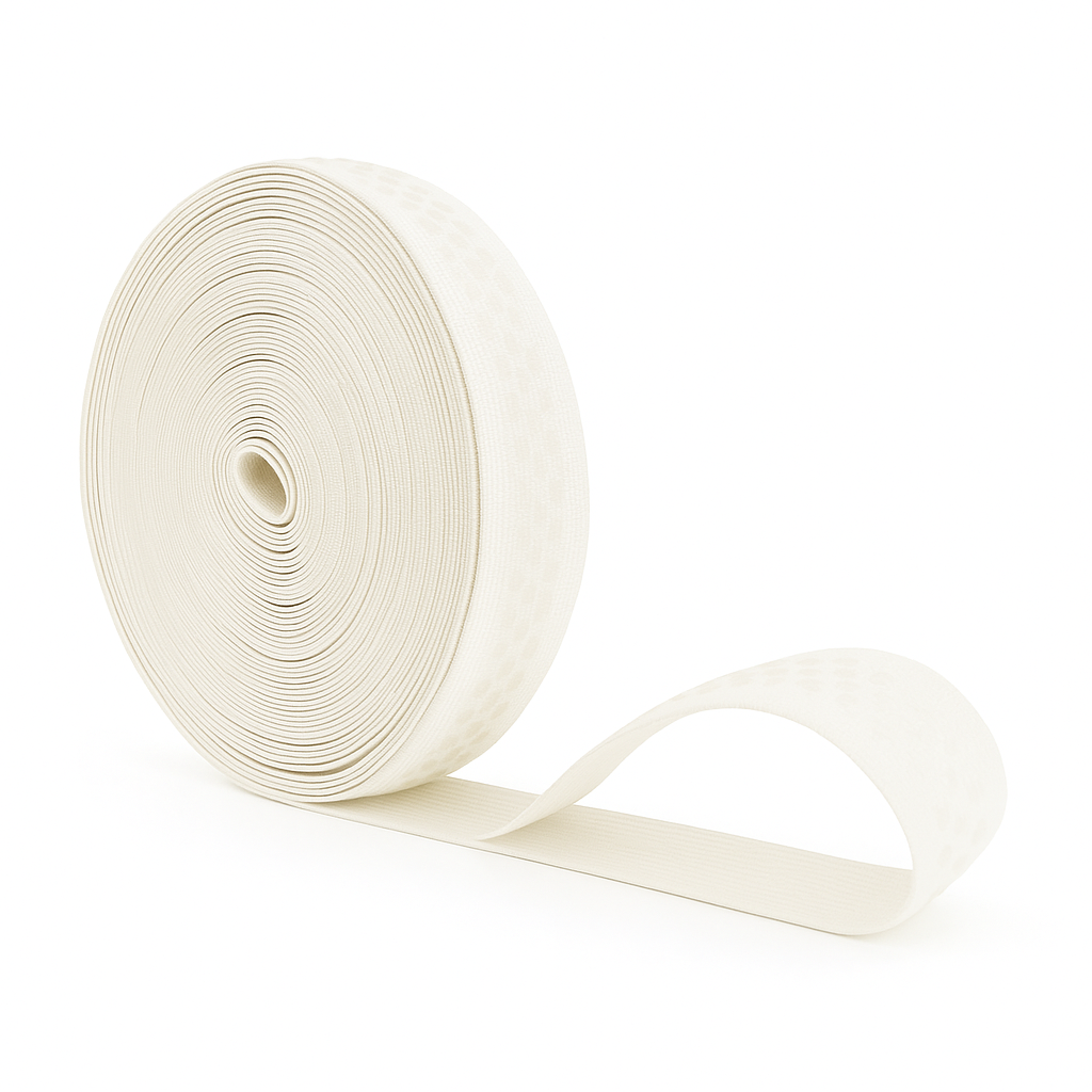 Mandala Crafts Elastic Silicone Gripper Tape for Clothing - Dotted Non Slip Elastic Band for Sewing - Silicone Elastic Straps Flat Stretchy Fabric Elastic Ribbon