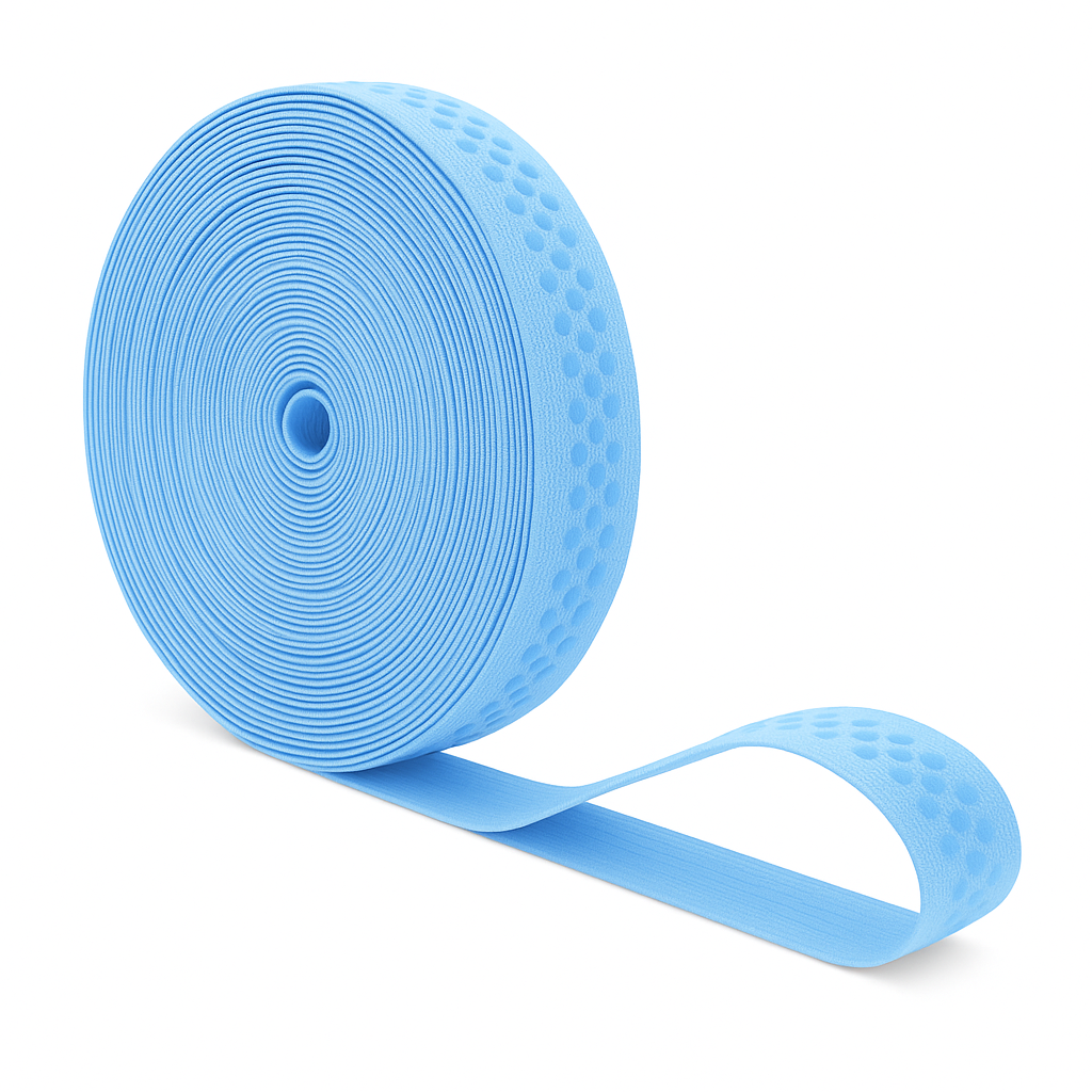 Mandala Crafts Elastic Silicone Gripper Tape for Clothing - Dotted Non Slip Elastic Band for Sewing - Silicone Elastic Straps Flat Stretchy Fabric Elastic Ribbon