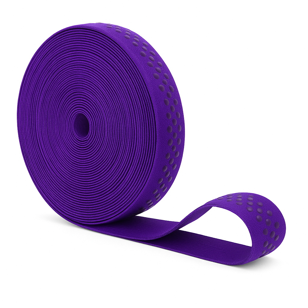 Mandala Crafts Elastic Silicone Gripper Tape for Clothing - Dotted Non Slip Elastic Band for Sewing - Silicone Elastic Straps Flat Stretchy Fabric Elastic Ribbon