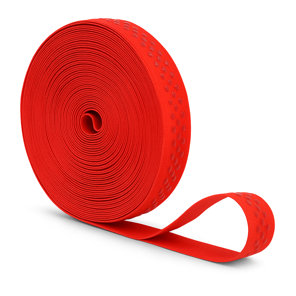 Mandala Crafts Elastic Silicone Gripper Tape for Clothing - Dotted Non Slip Elastic Band for Sewing - Silicone Elastic Straps Flat Stretchy Fabric Elastic Ribbon