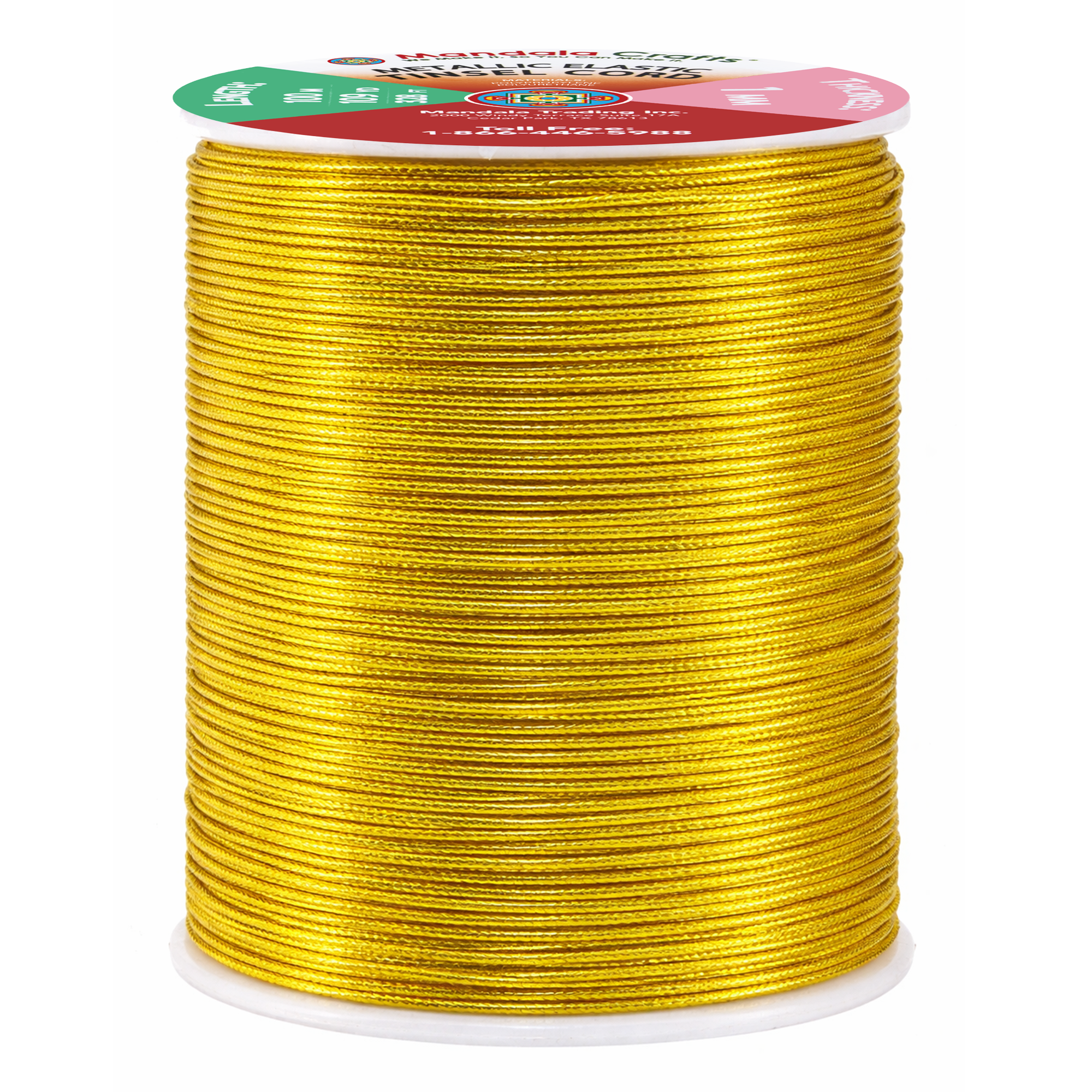 Metallic Cord Tinsel String Rope for Ornament Hanging, Decorating, Gift Wrapping, Crafting