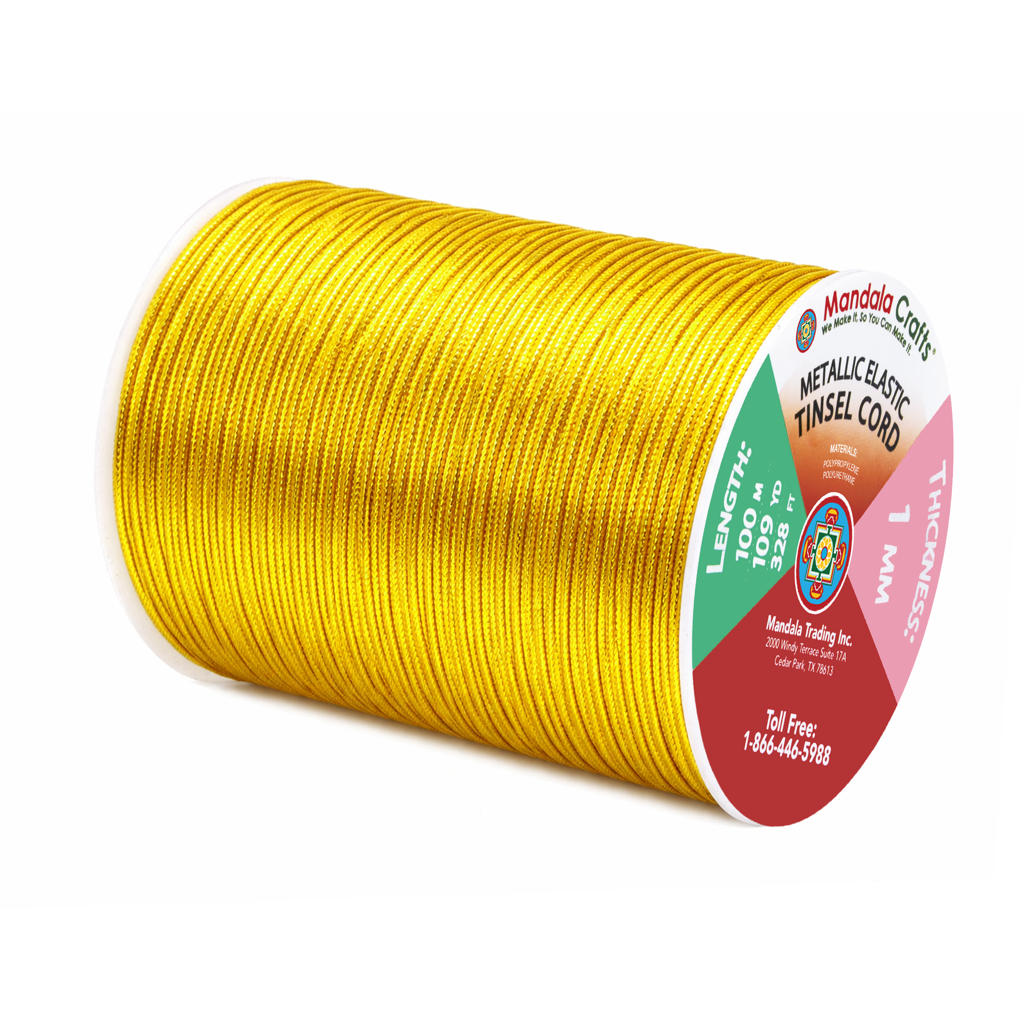 Metallic Cord Tinsel String Rope for Ornament Hanging, Decorating, Gift Wrapping, Crafting