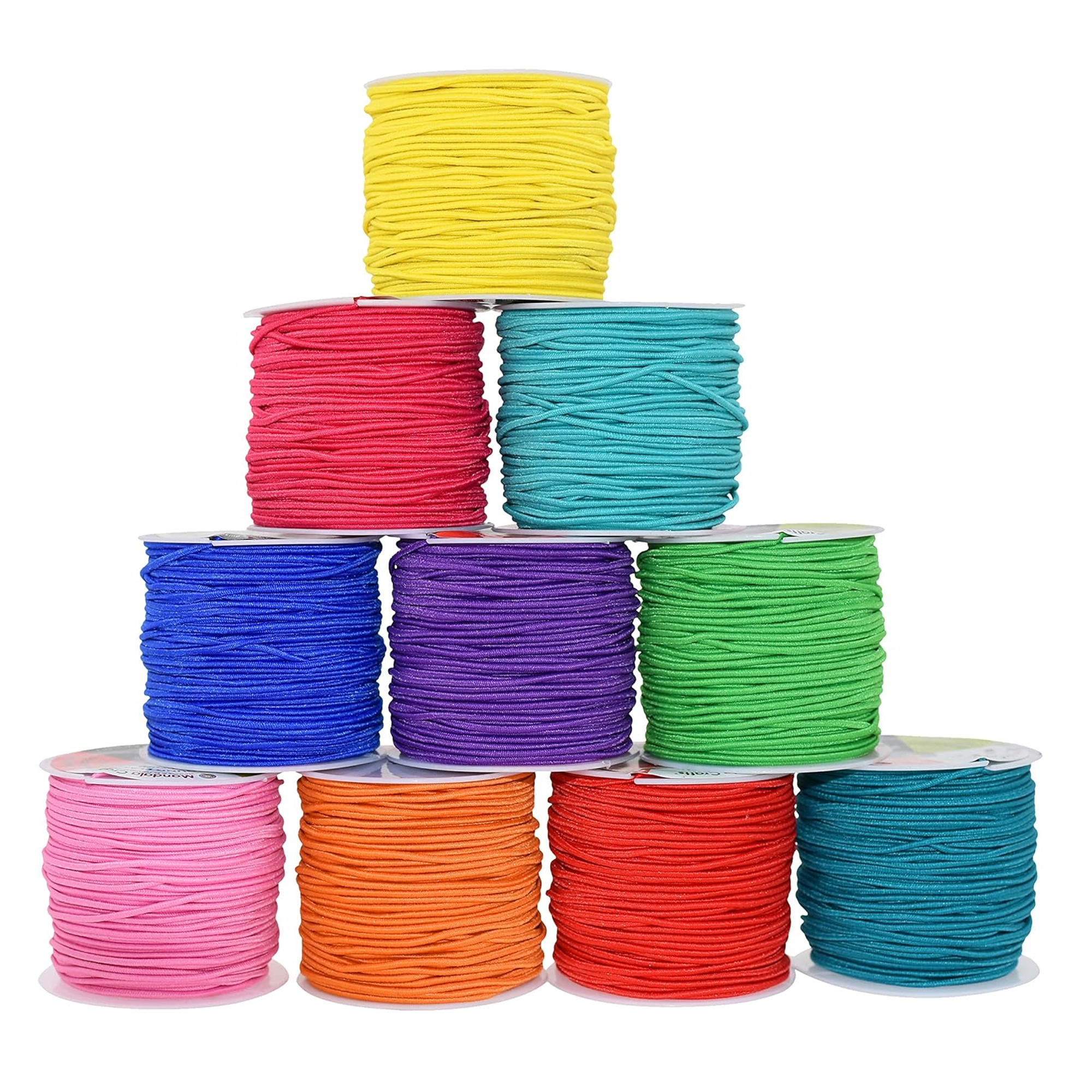 Mandala Crafts 1mm Elastic Cord Stretchy String for Bracelets, Necklaces, Jewelry Making, Beading, Masks; 109 Yards