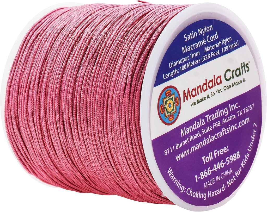 Simplicity Rattail Trim 1mm Nylon Satin Cord, Rattail Trim Thread for Chinese Knotting, Kumihi
