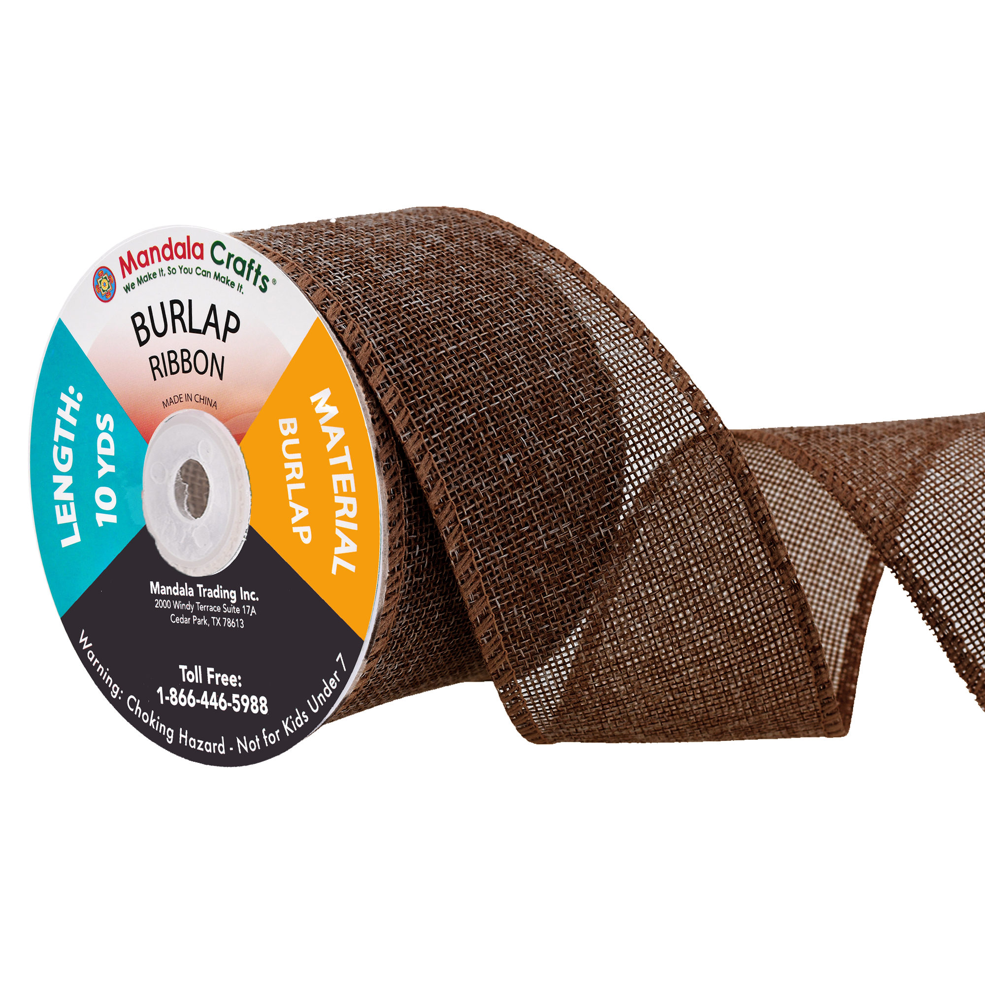 Burlap Ribbon Unwired Rustic Jute Ribbon for Crafts, Mason Jars, Weddings, Party Decoration; by Mandala Crafts