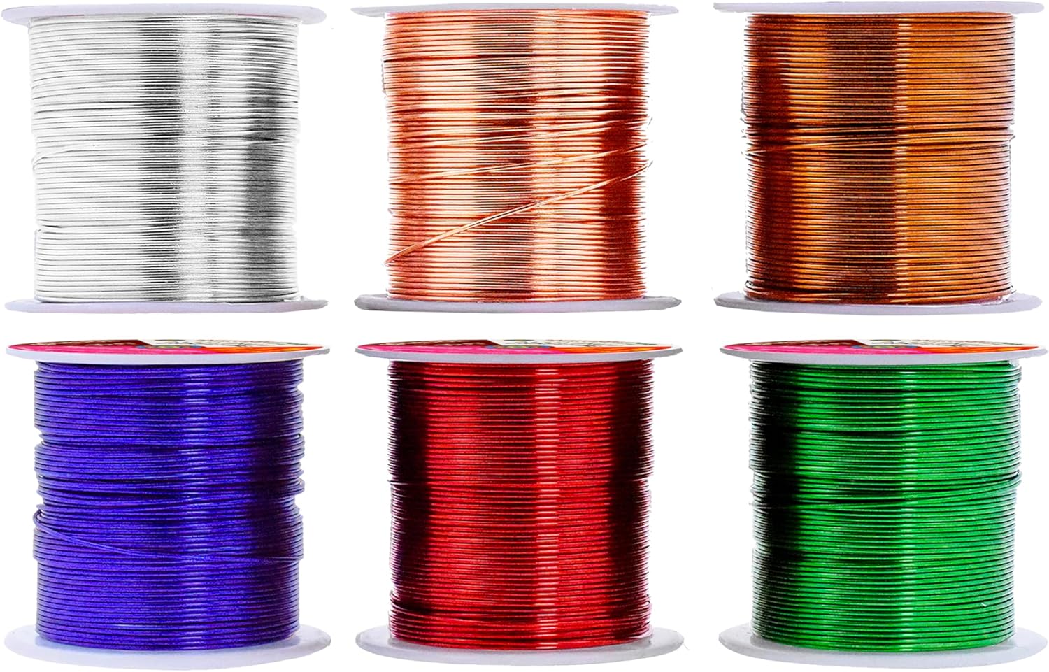 Mandala Crafts Anodized Aluminum Wire for Sculpting, Armature, Jewelry Making, Gem Metal Wrap, Garden, Colored and Soft, Assorted 6 Rolls