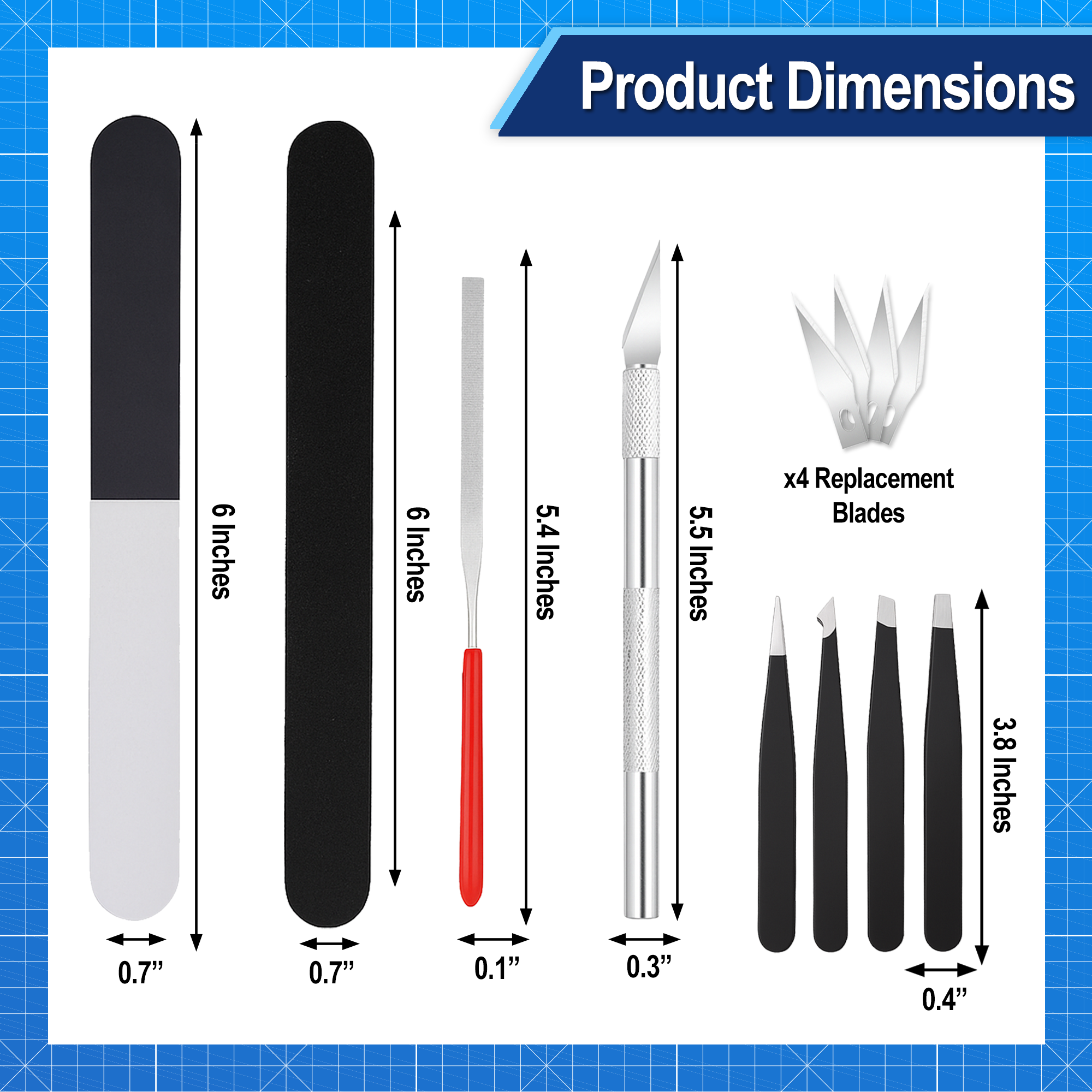 22 PC Model Building Hobby Tools Kit for Metal & Plastic - Pliers, Clipper, Knife, Bending, Winding, Twisting Rod for Miniatures, Mecha, Scale Kits, Aircraft, Tanks, Ships, Cars, Resin