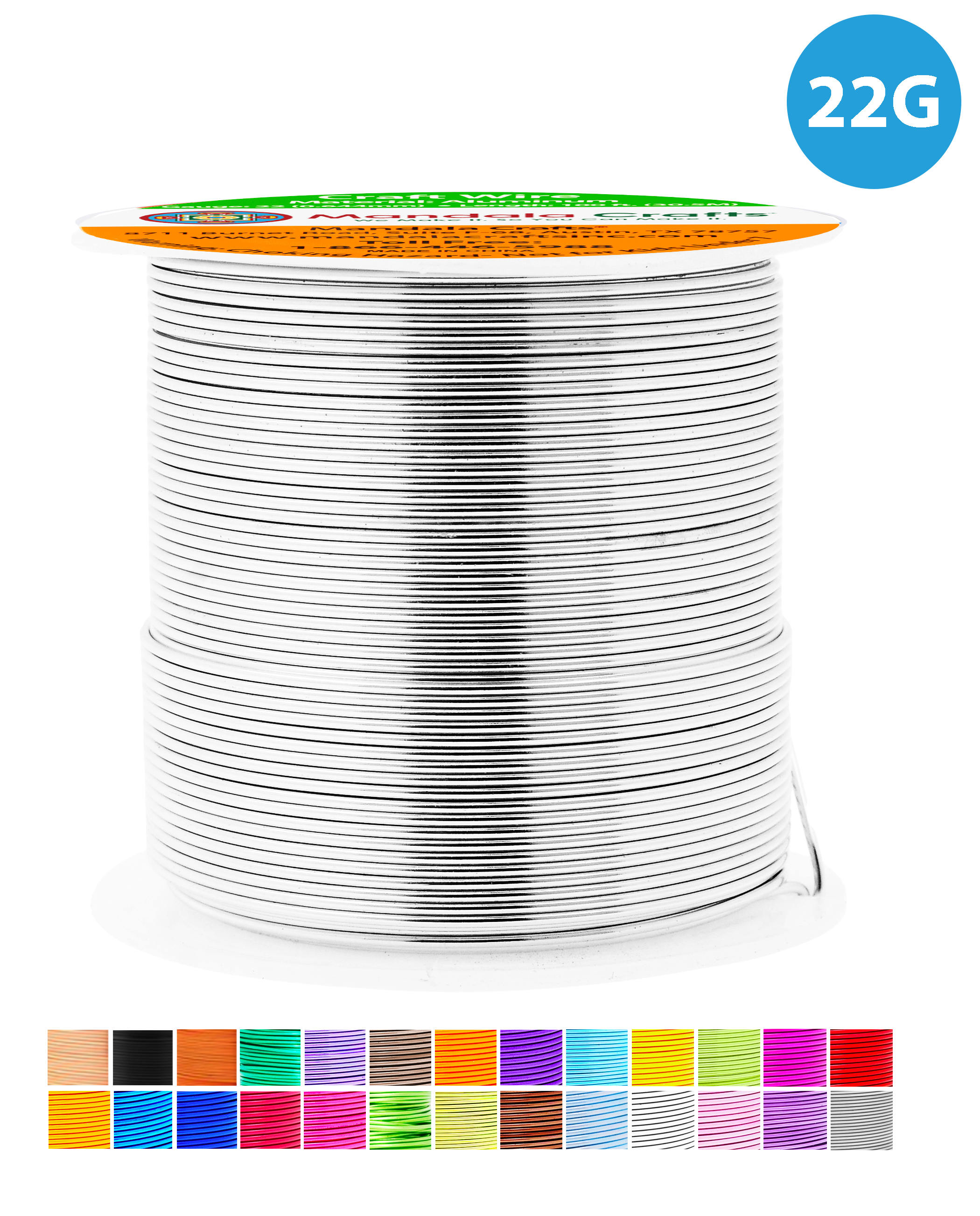 22 Gauge Anodized Aluminum Craft Wire for Jewelry Making - Bendable Flexible Crafting Wire 22 Gauge Wire Colored for Bonsai - Armature Wire for Sculpting