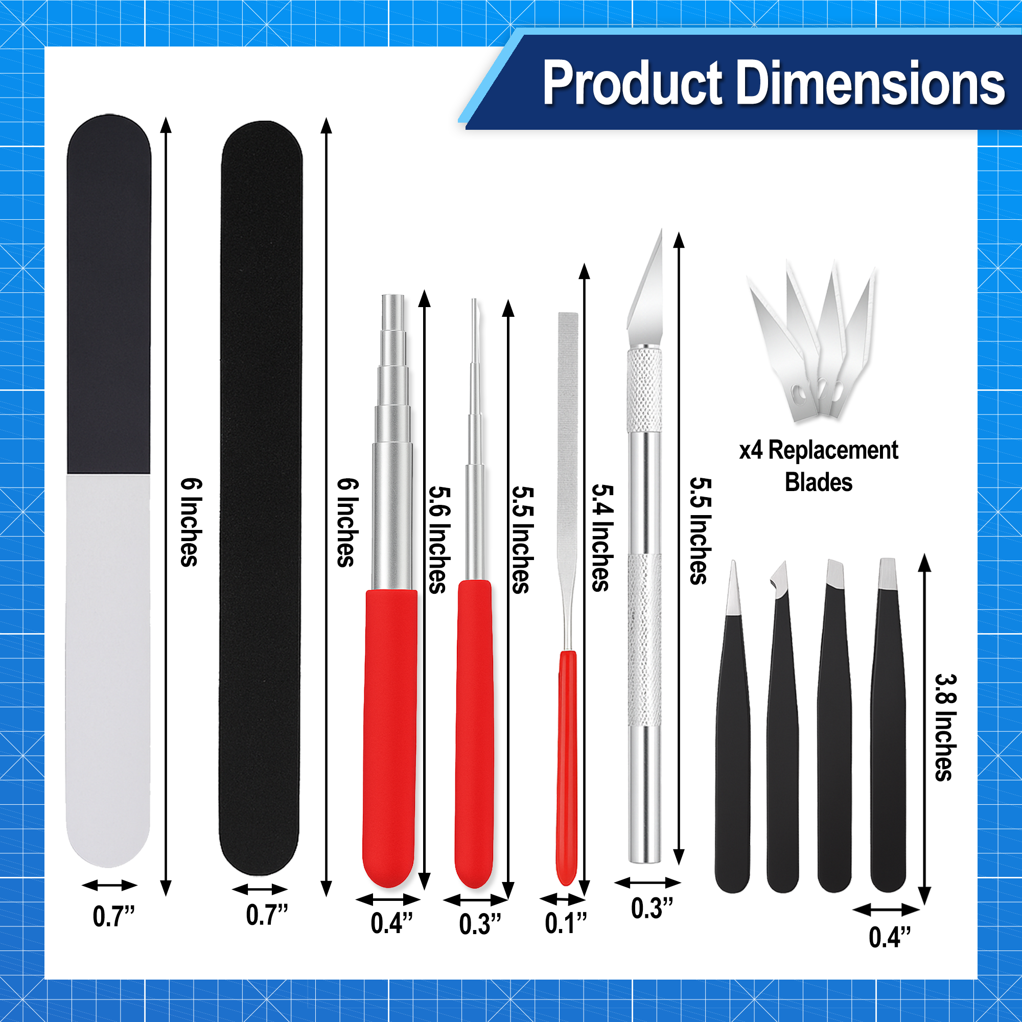 23 PC Model Building Hobby Tools Kit for Plastic Miniatures - Pliers, Clipper, Knife, Bending, Winding, Twisting Rod for Plastic, Mecha, Scale Kits, Aircraft, Tanks, Ships, Cars, Metal