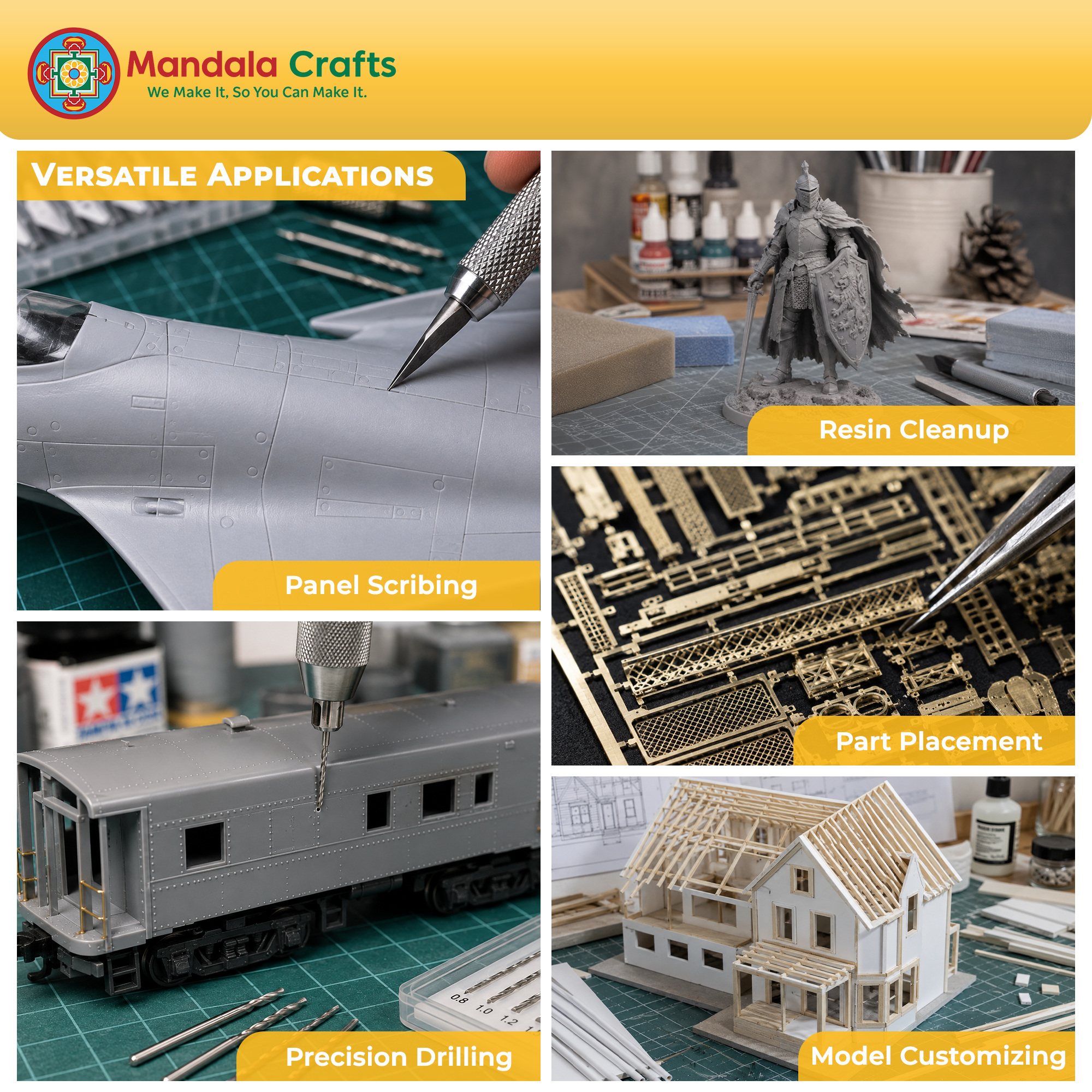 25 PC Model Building Hobby Tools Kit for Scribing Miniatures - Scribe Handle, Drill, Tweezers, Brush for Plastic, Miniatures, Mecha, Scale Kits, Aircraft, Tanks, Ships, Cars, Metal & Resin