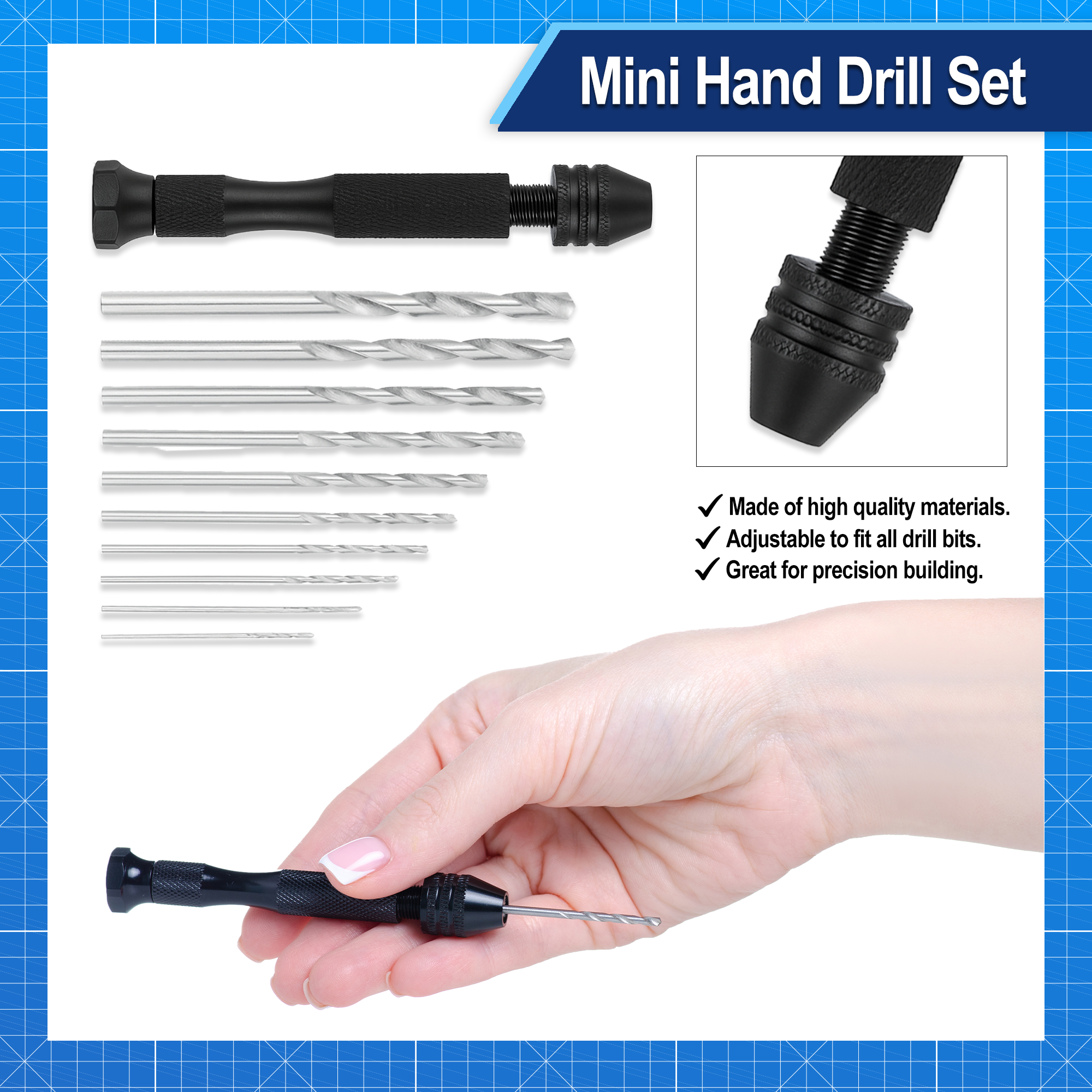 25 PC Model Building Hobby Tools Kit for Scribing Miniatures - Scribe Handle, Drill, Tweezers, Brush for Plastic, Miniatures, Mecha, Scale Kits, Aircraft, Tanks, Ships, Cars, Metal & Resin