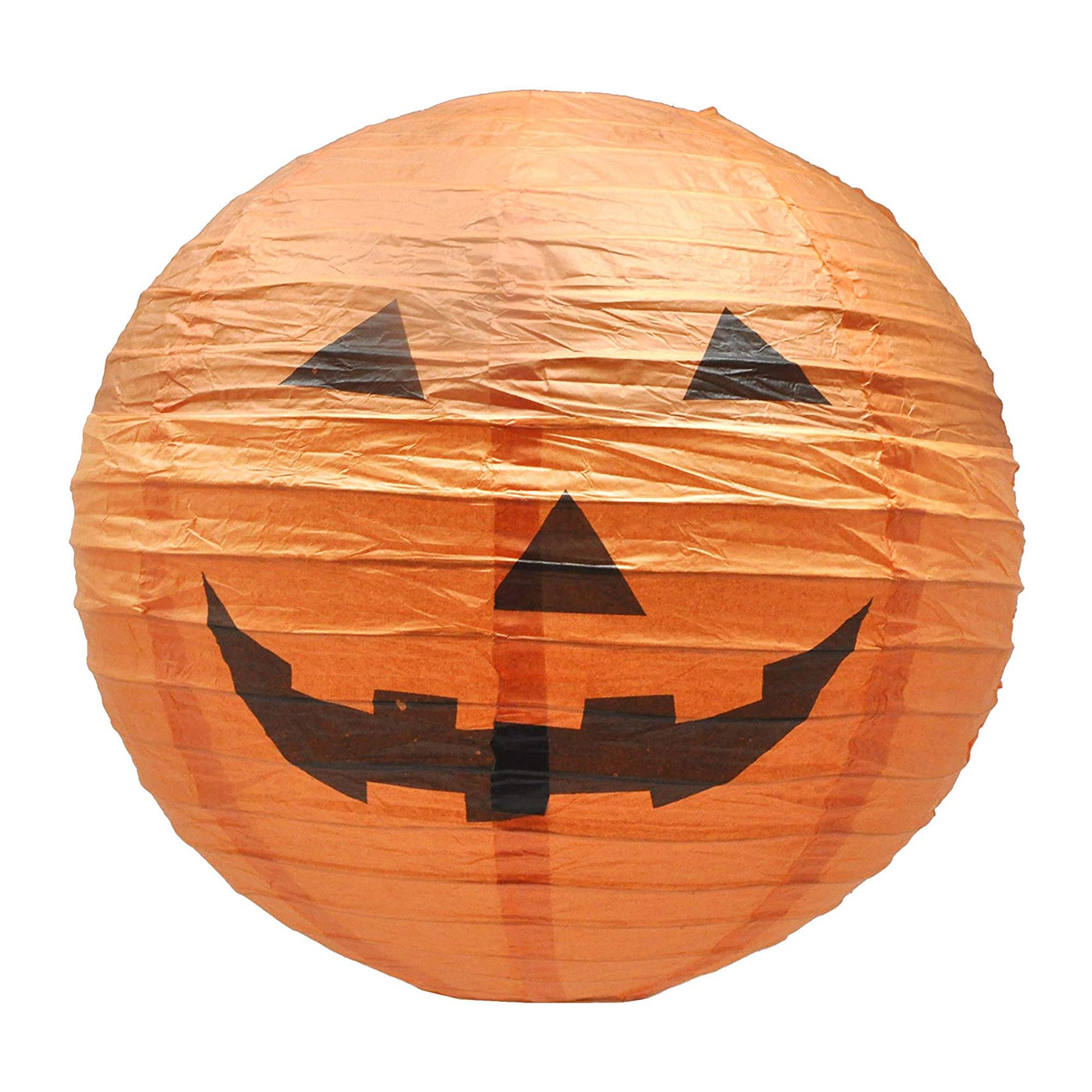 Mudra Crafts Halloween Paper Jack-O-Lantern, Orange Pumpkin Lamp, 12-Inch, Set of 10