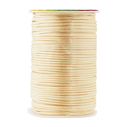 Mandala Crafts Satin Rattail Cord String from Nylon for Chinese Knot, Macrame, Trim, Jewelry Making