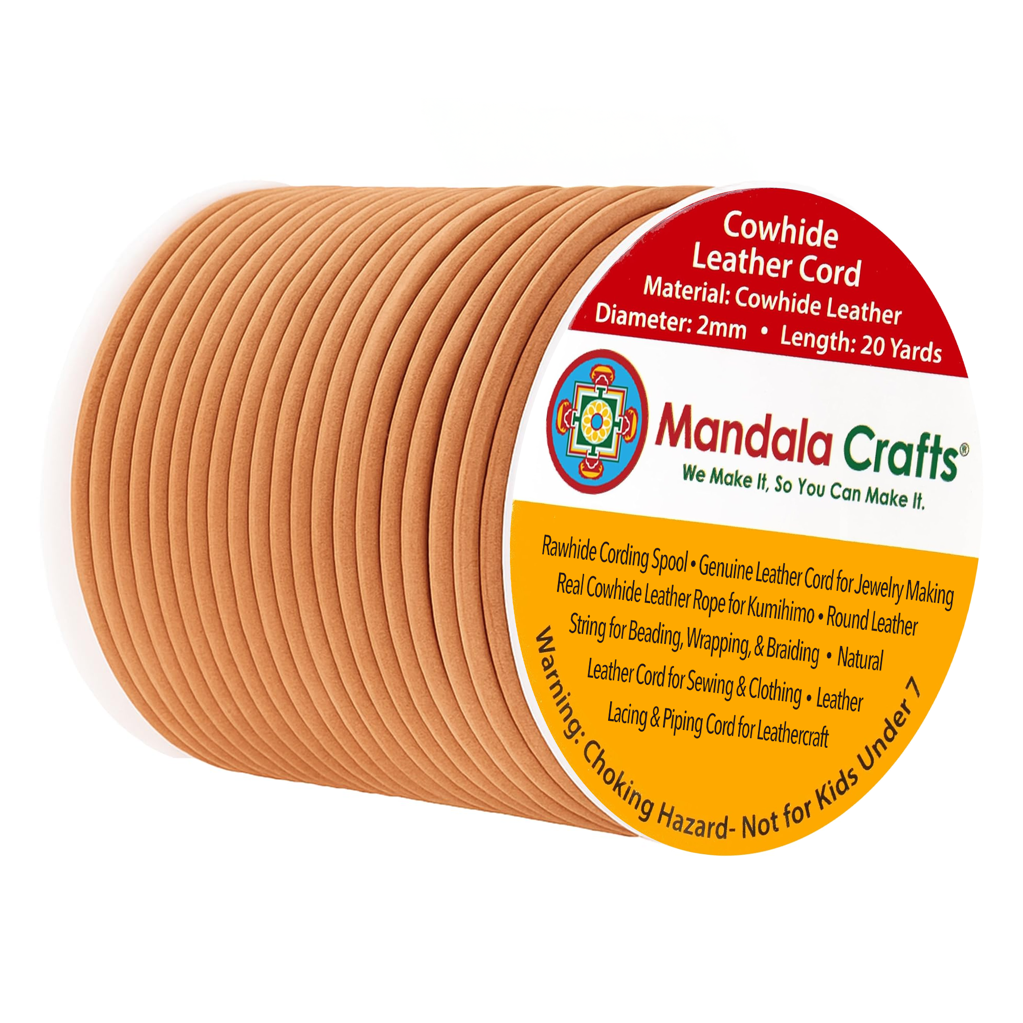 Round Cowhide Genuine Leather String Cord, Natural Rawhide Rope for Jewelry Making, Kumihimo Braiding, Shoelaces