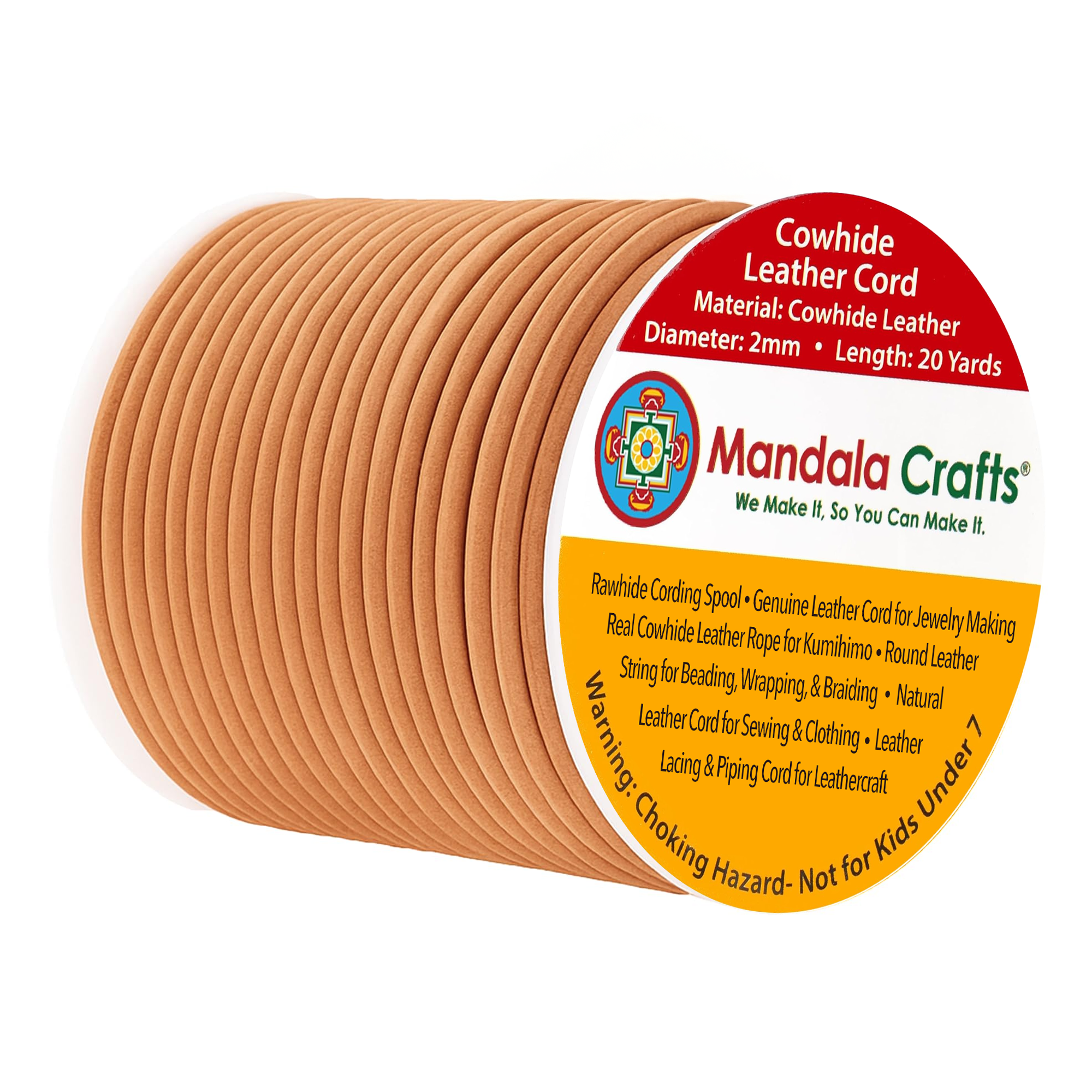 Round Cowhide Genuine Leather String Cord, Natural Rawhide Rope for Jewelry Making, Kumihimo Braiding, Shoelaces