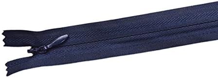 Navy Invisible Zipper for Sewing, Bulk Hidden Zipper Supplies; by Mandala Crafts