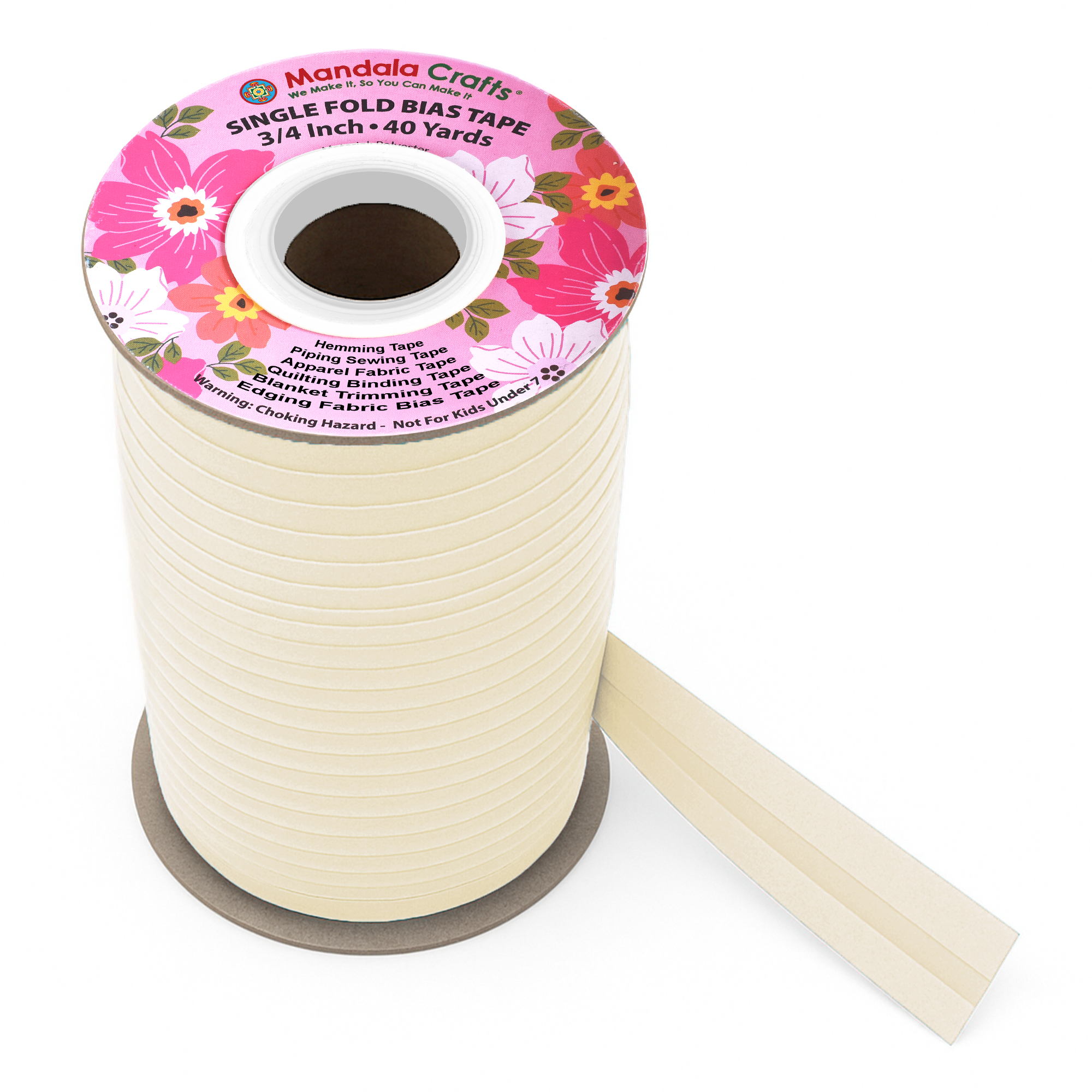 3/4 Inch Fabric Single Fold Bias Tape for Sewing Piping Hemming - 40 Yds Bias Tape Blanket Quilt Bias Binding Tape - Seam Binding Tape