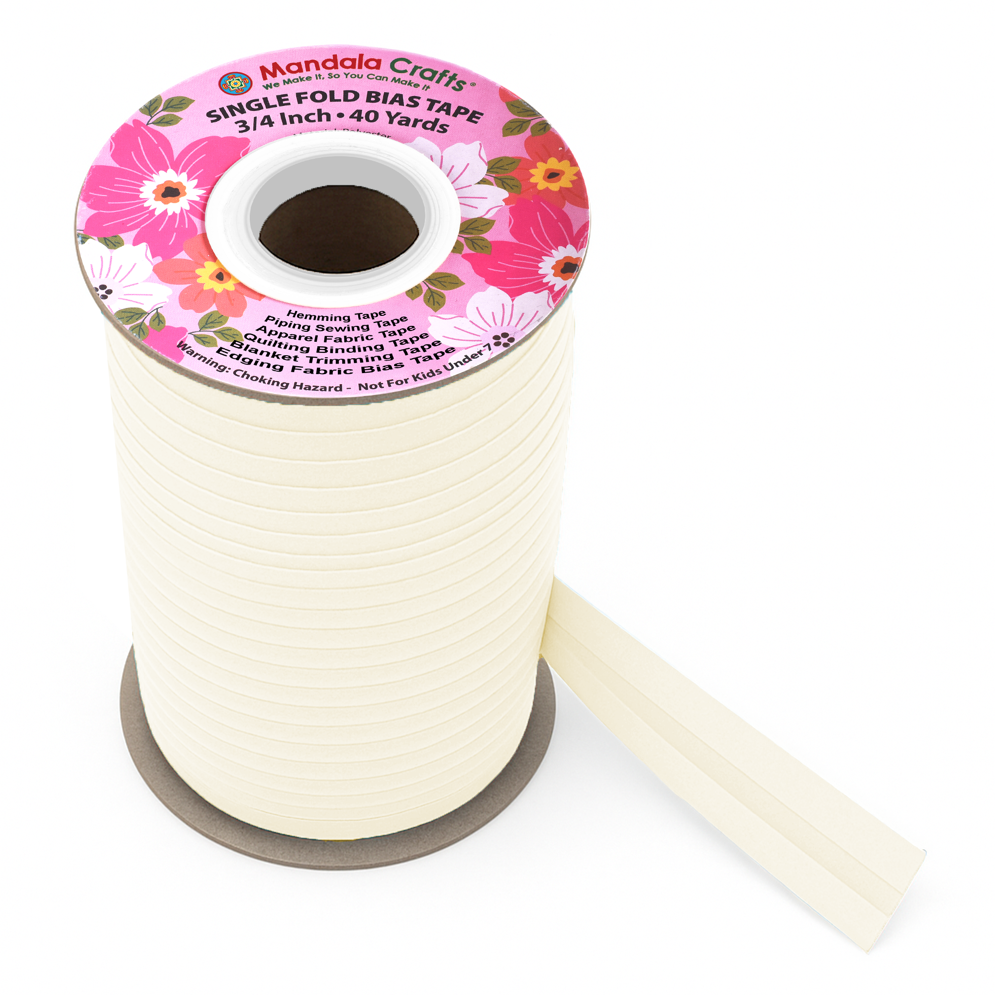 3/4 Inch Fabric Single Fold Bias Tape for Sewing Piping Hemming - 40 Yds Bias Tape Blanket Quilt Bias Binding Tape - Seam Binding Tape