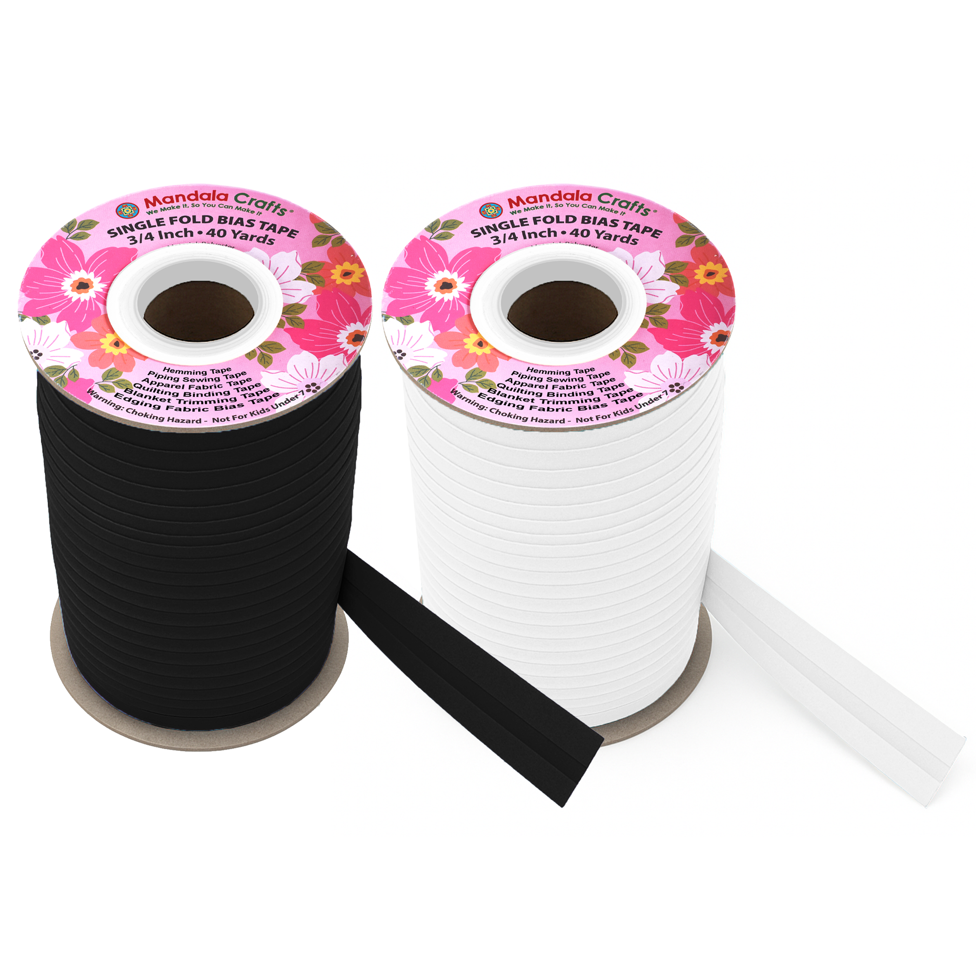 3/4 Inch Fabric Single Fold Bias Tape for Sewing Piping Hemming - 40 Yds Bias Tape Blanket Quilt Bias Binding Tape - Seam Binding Tape